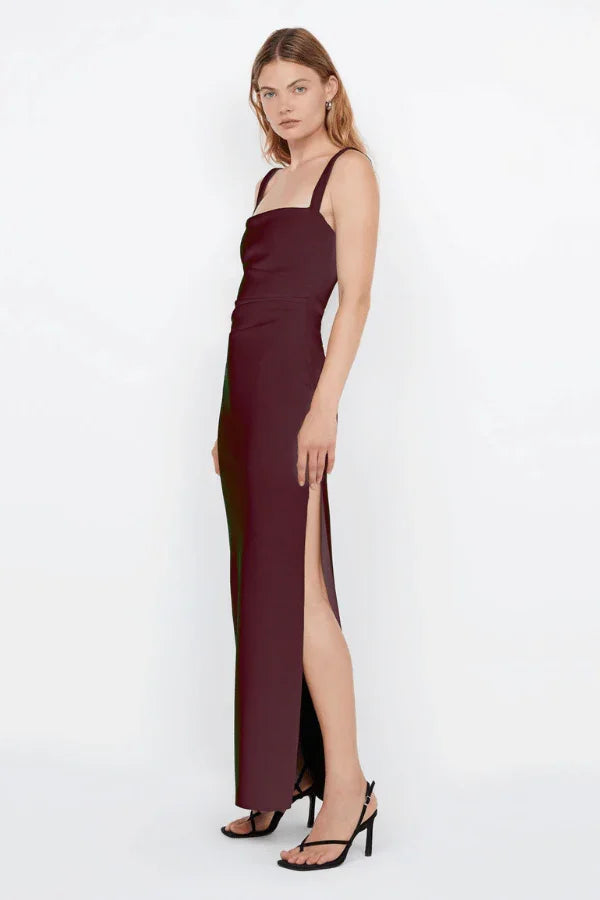 Leora Tuck Maxi Dress Plum