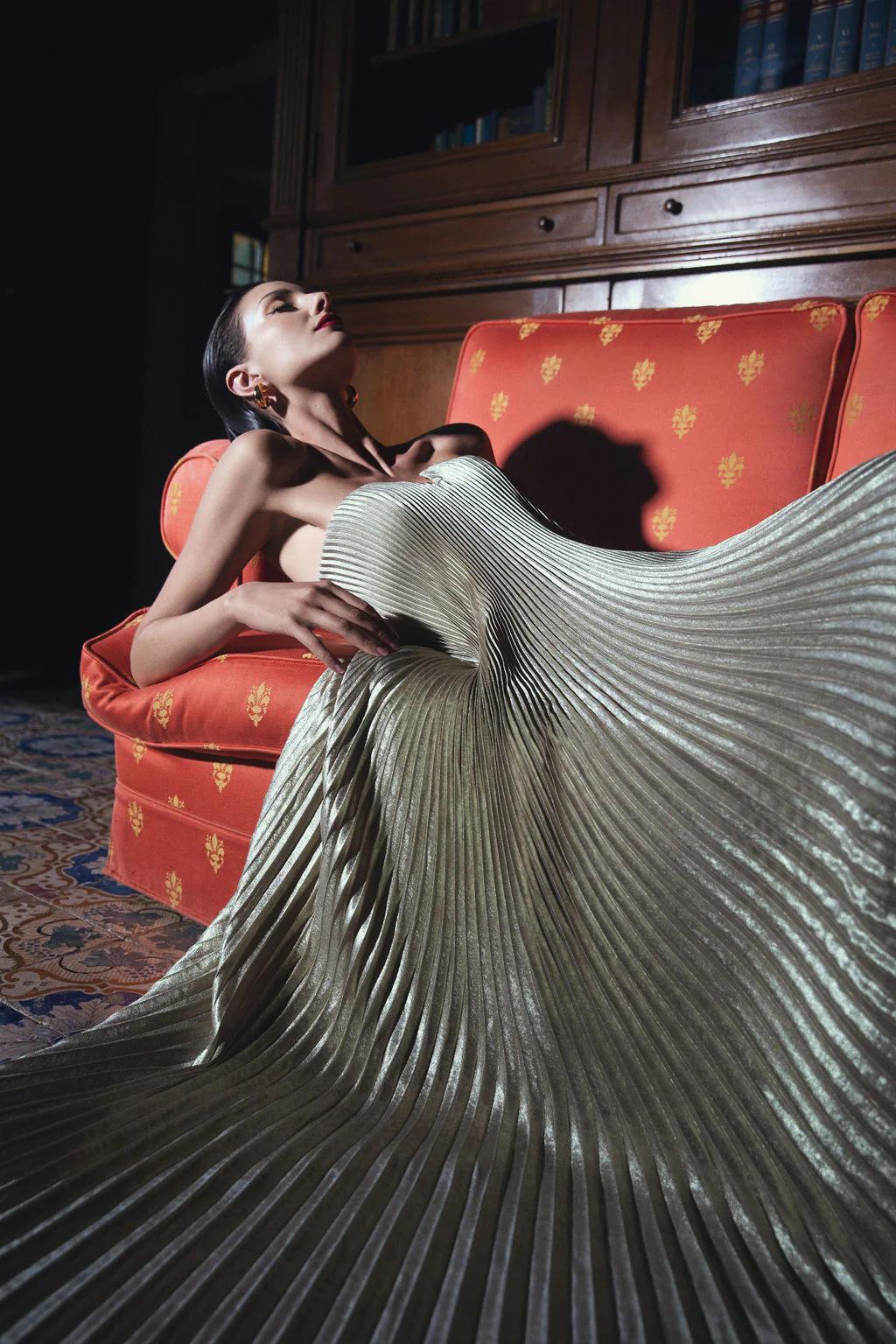 Orange Flower Maxi Dress