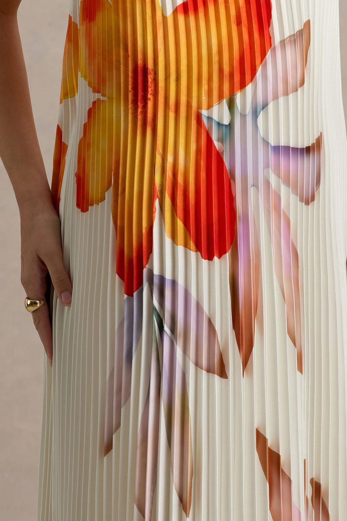 Orange Flower Maxi Dress