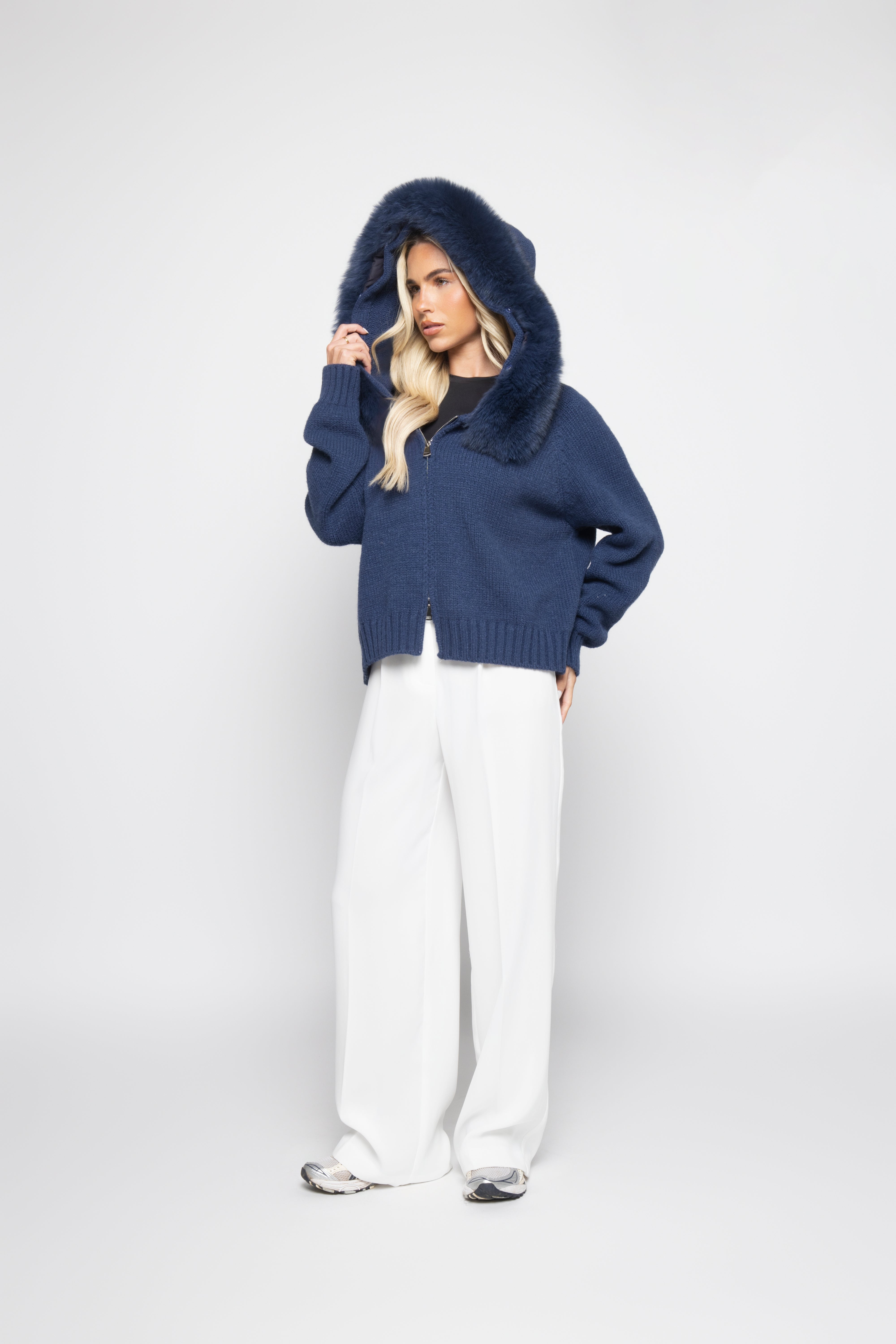 Velvet Cardigan - Blue