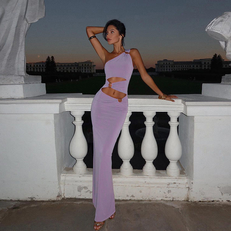 Trixie | Slim One-Shoulder Slit Dress