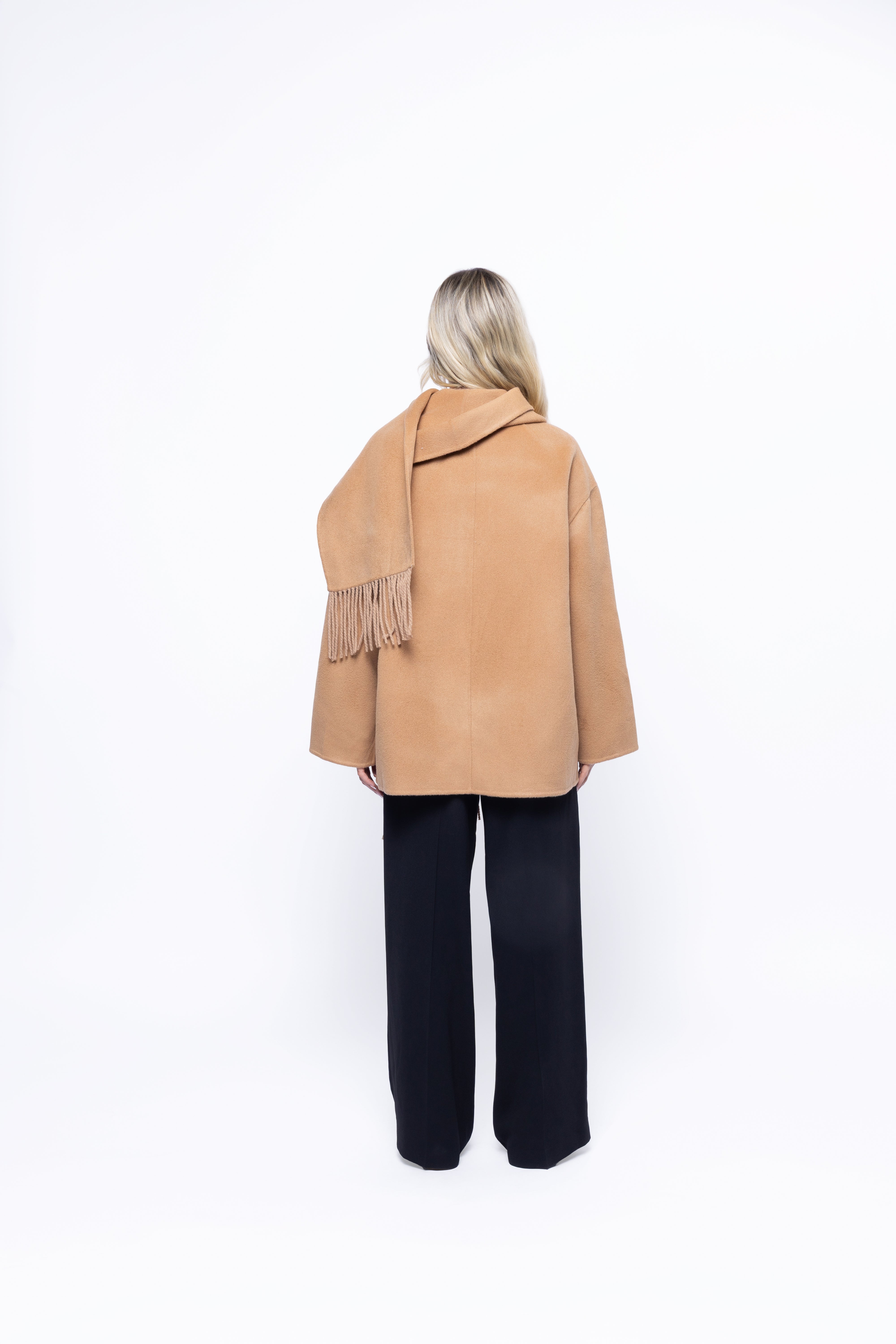 Siena Wool Coat with Scarf Detail