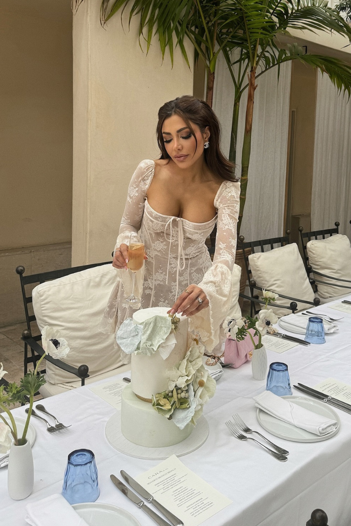 Mabel | Long Sleeved Lace Mini Dress