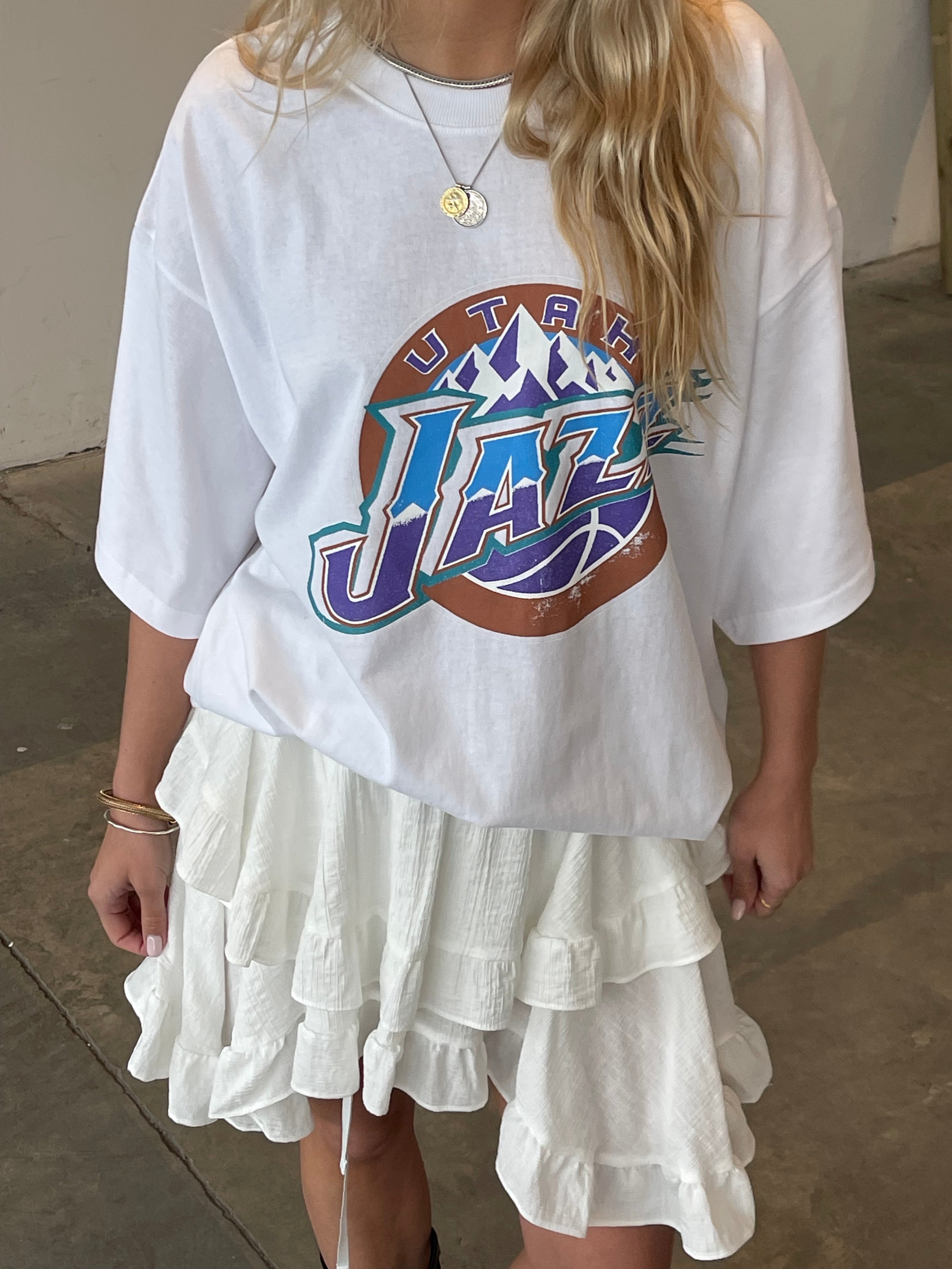 Oversized Jazz Graphic Tee White