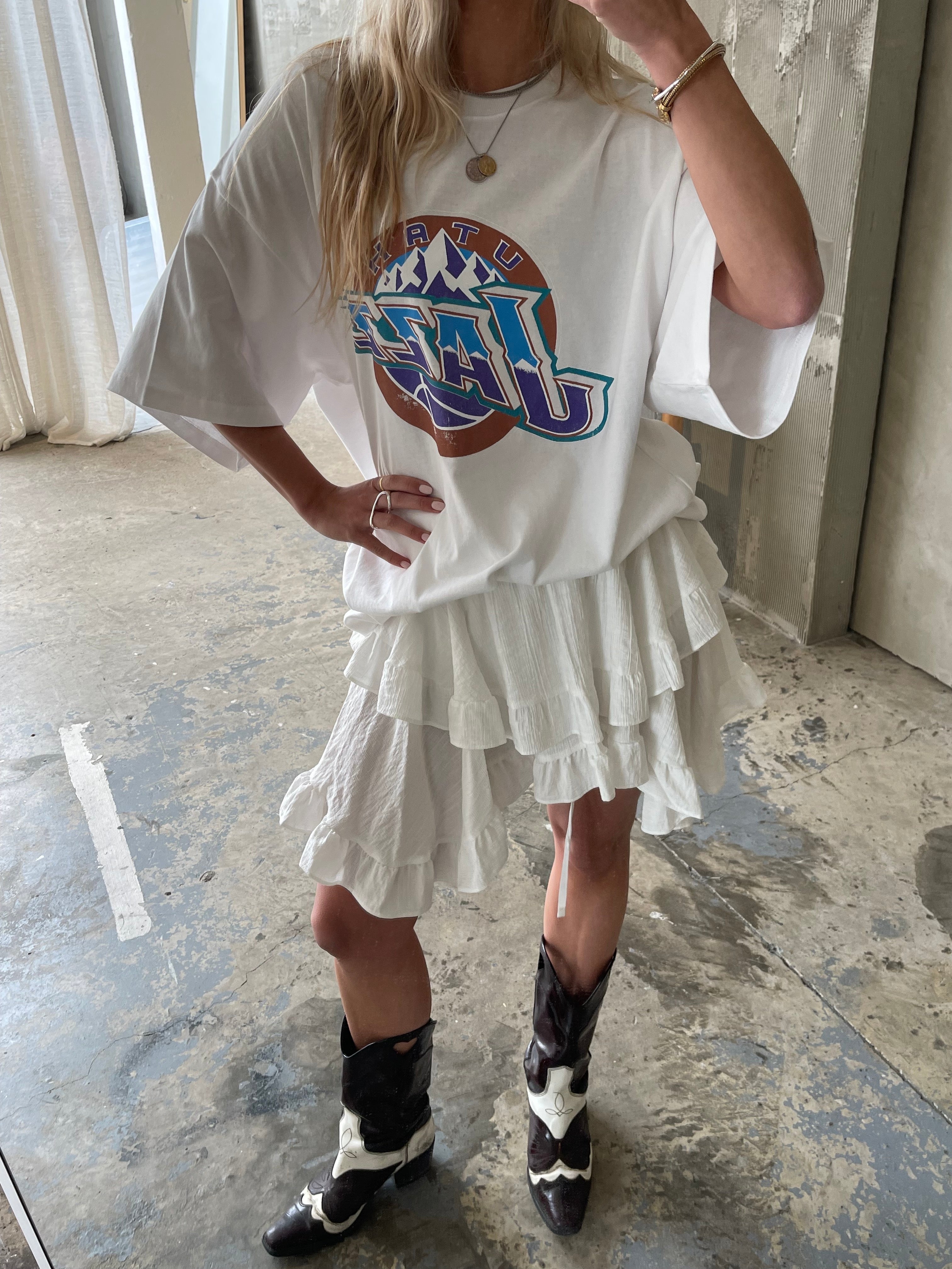 Oversized Jazz Graphic Tee White