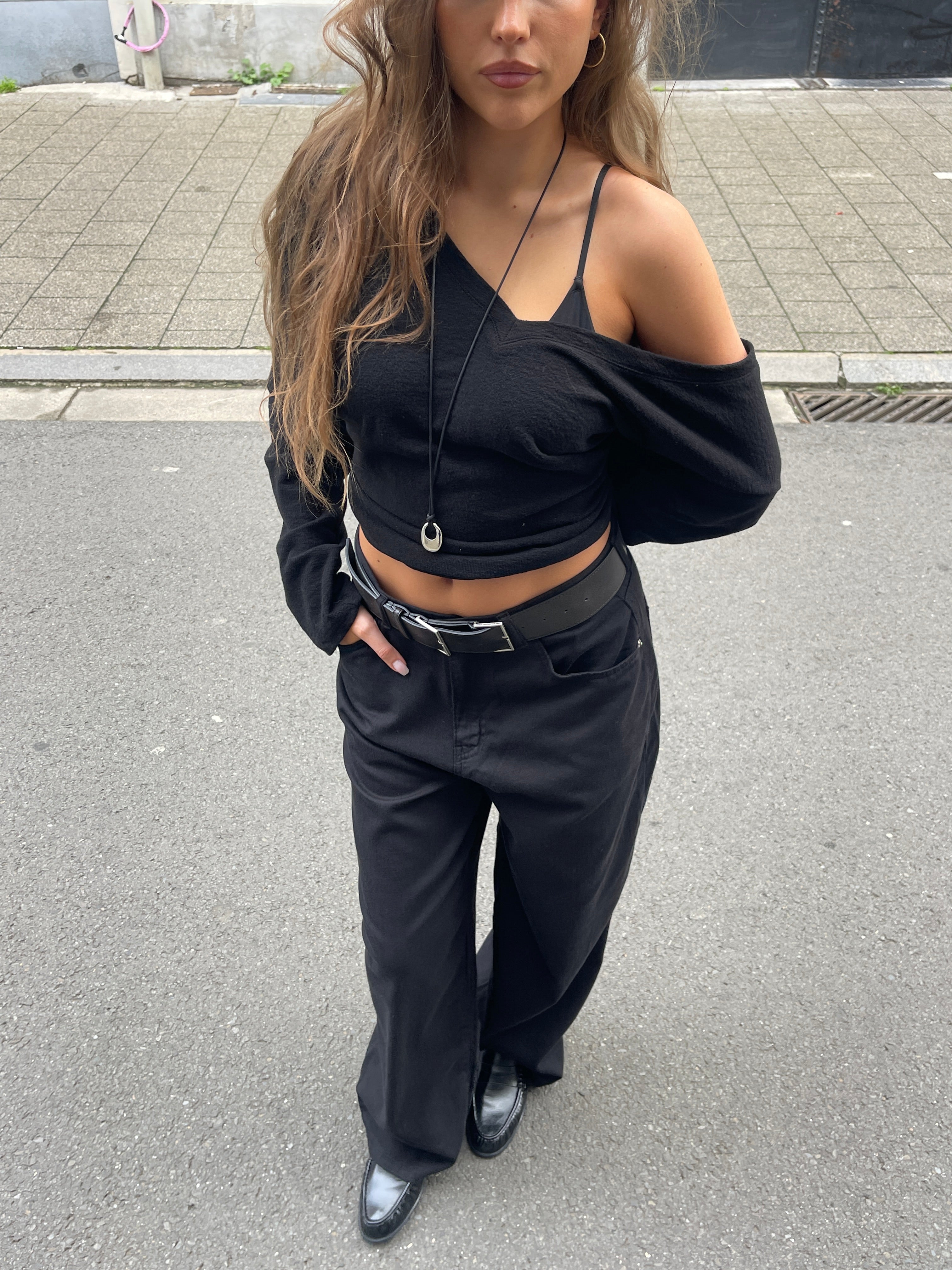 Baggy Wide Leg Pants Black