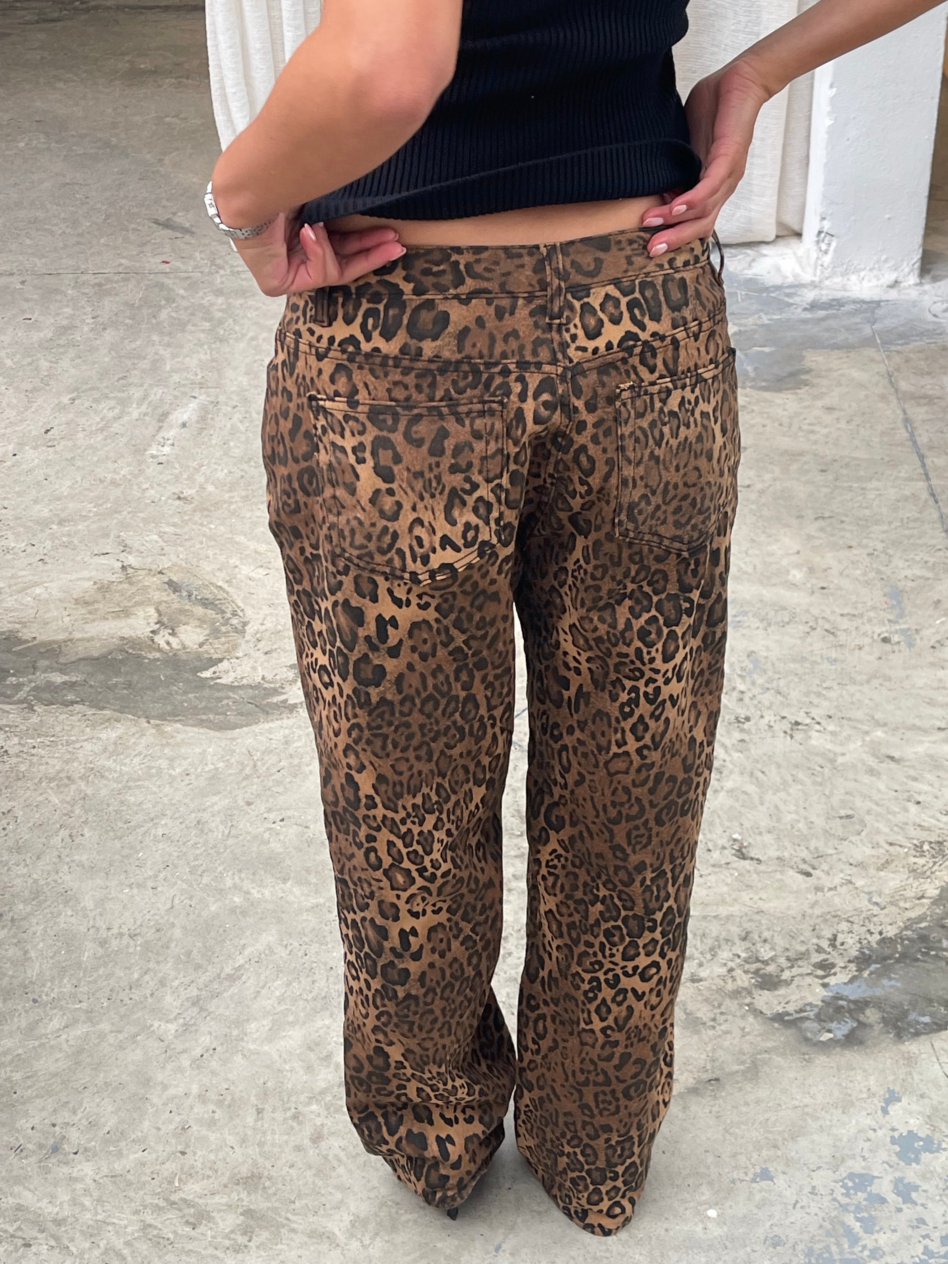 Leopard Straight Jeans