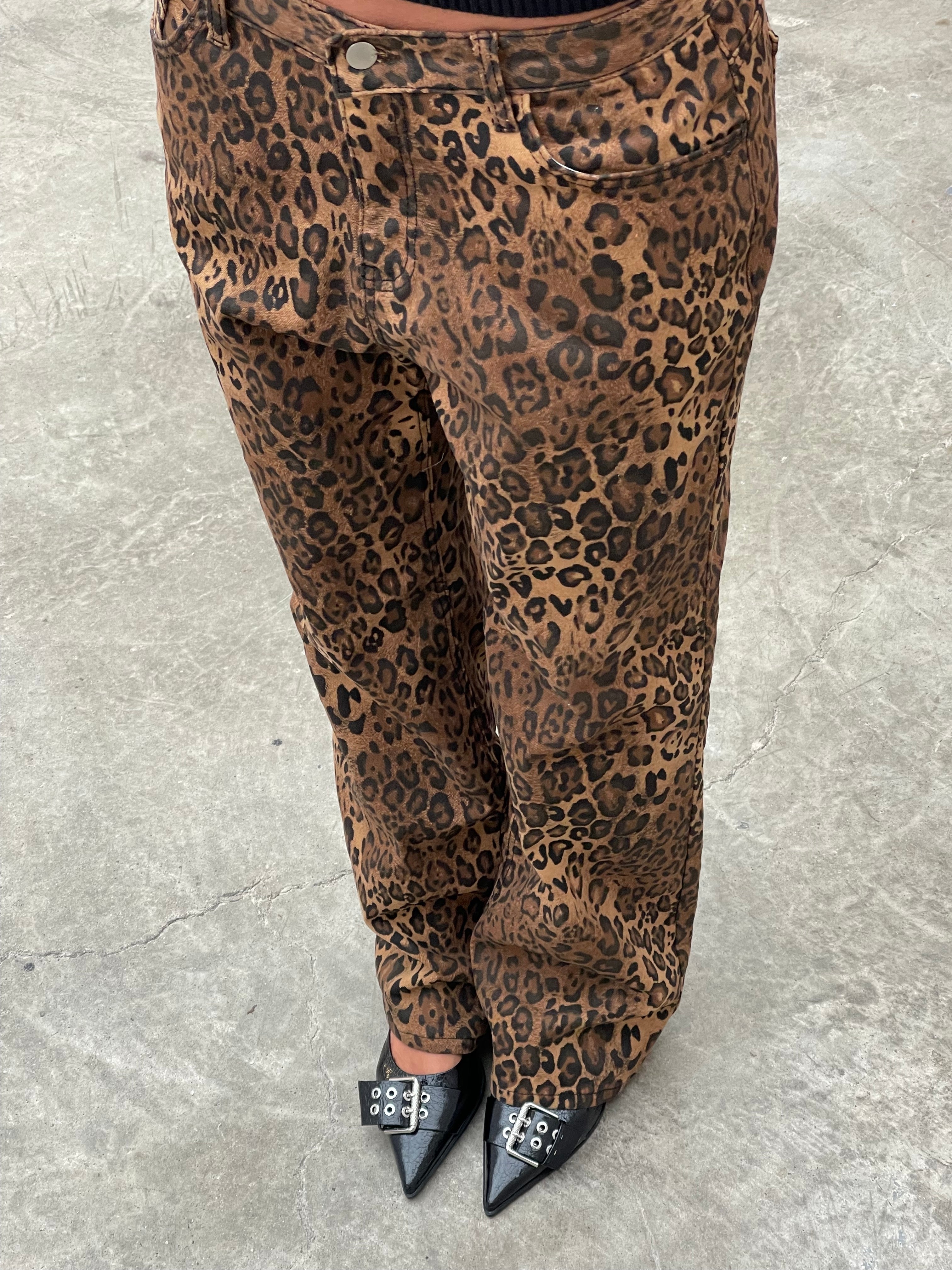 Leopard Straight Jeans