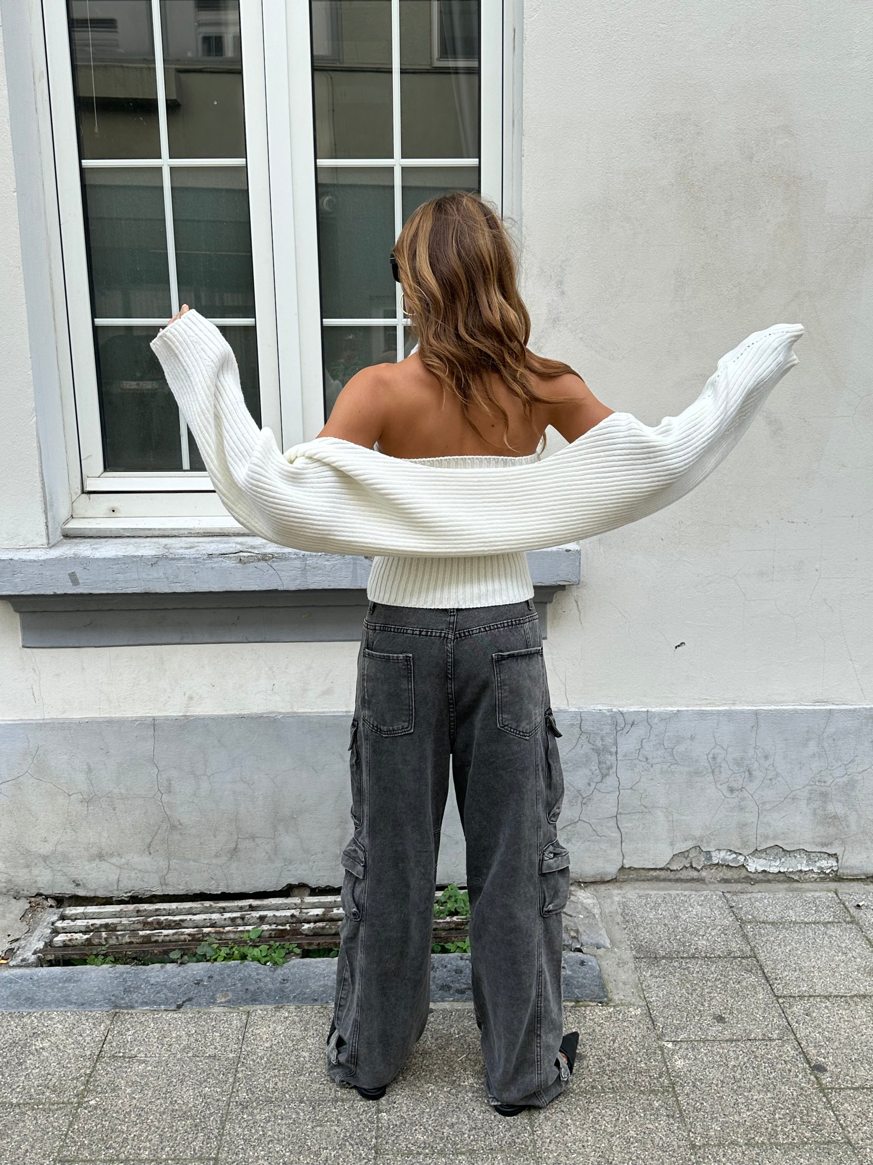 Ribbed Bolero Set Ivory