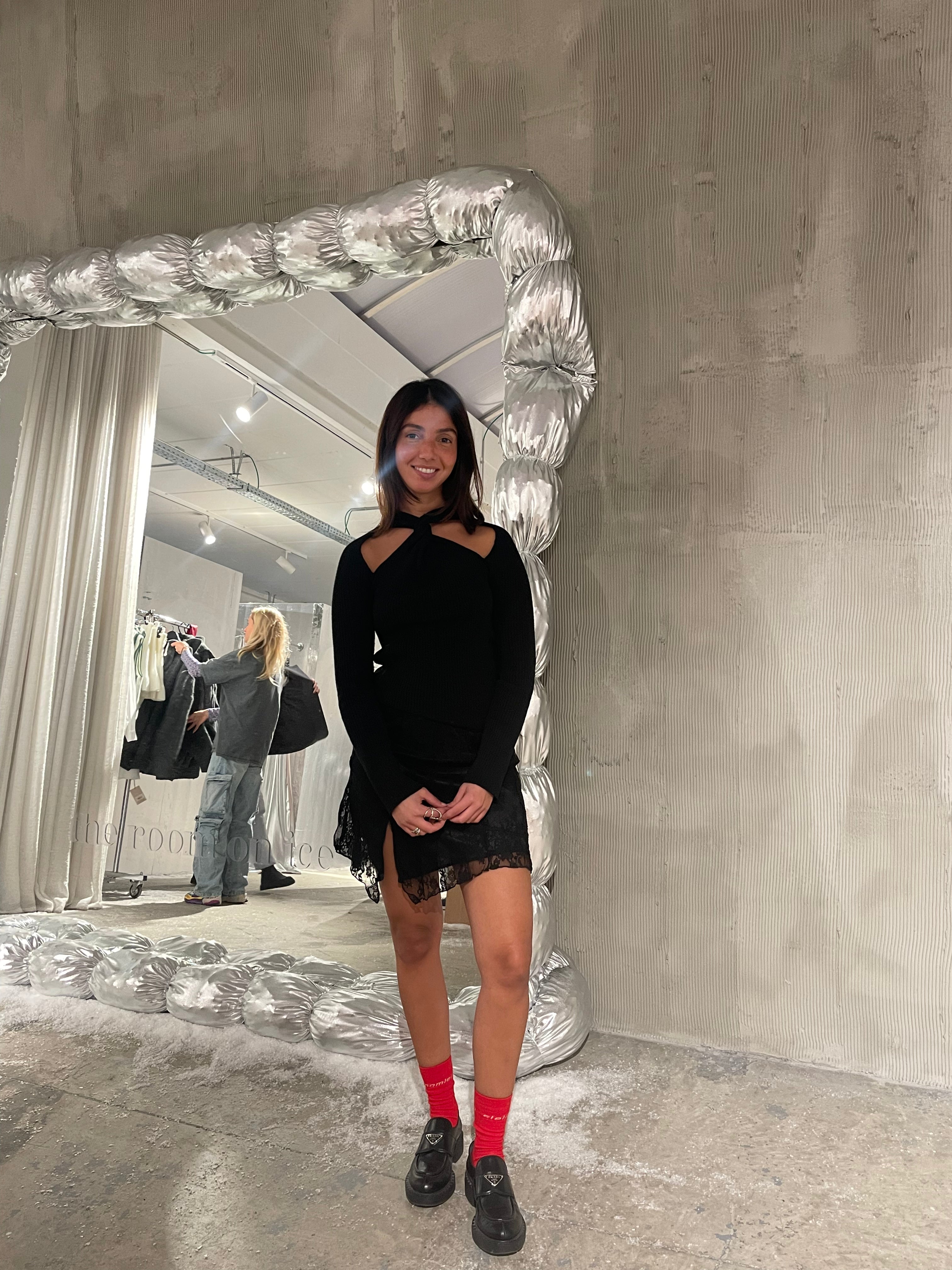 Cut Out Halter Neck Top Black