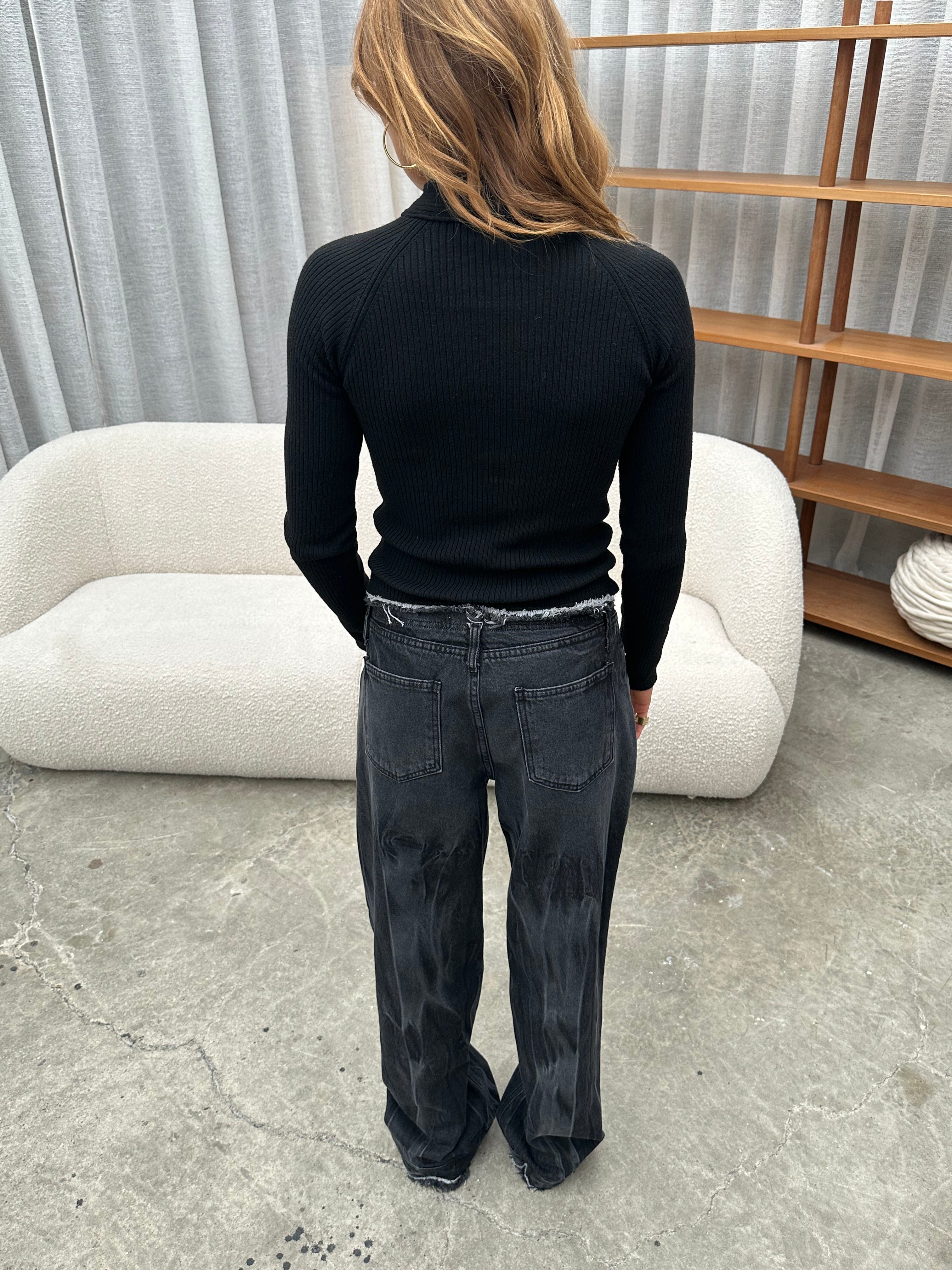 Cut Out Halter Neck Top Black