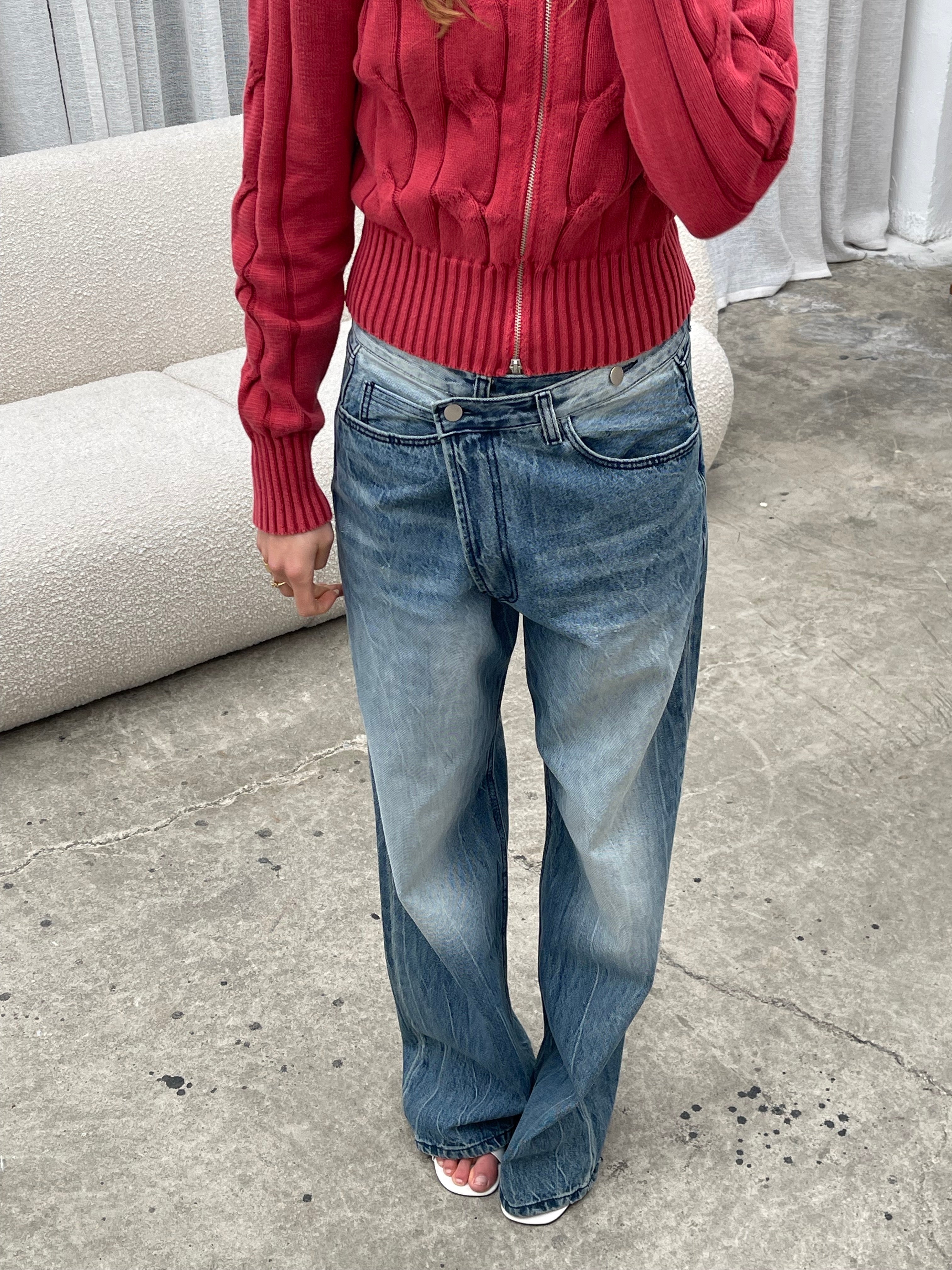 Criss Cross Jeans Washed Blue