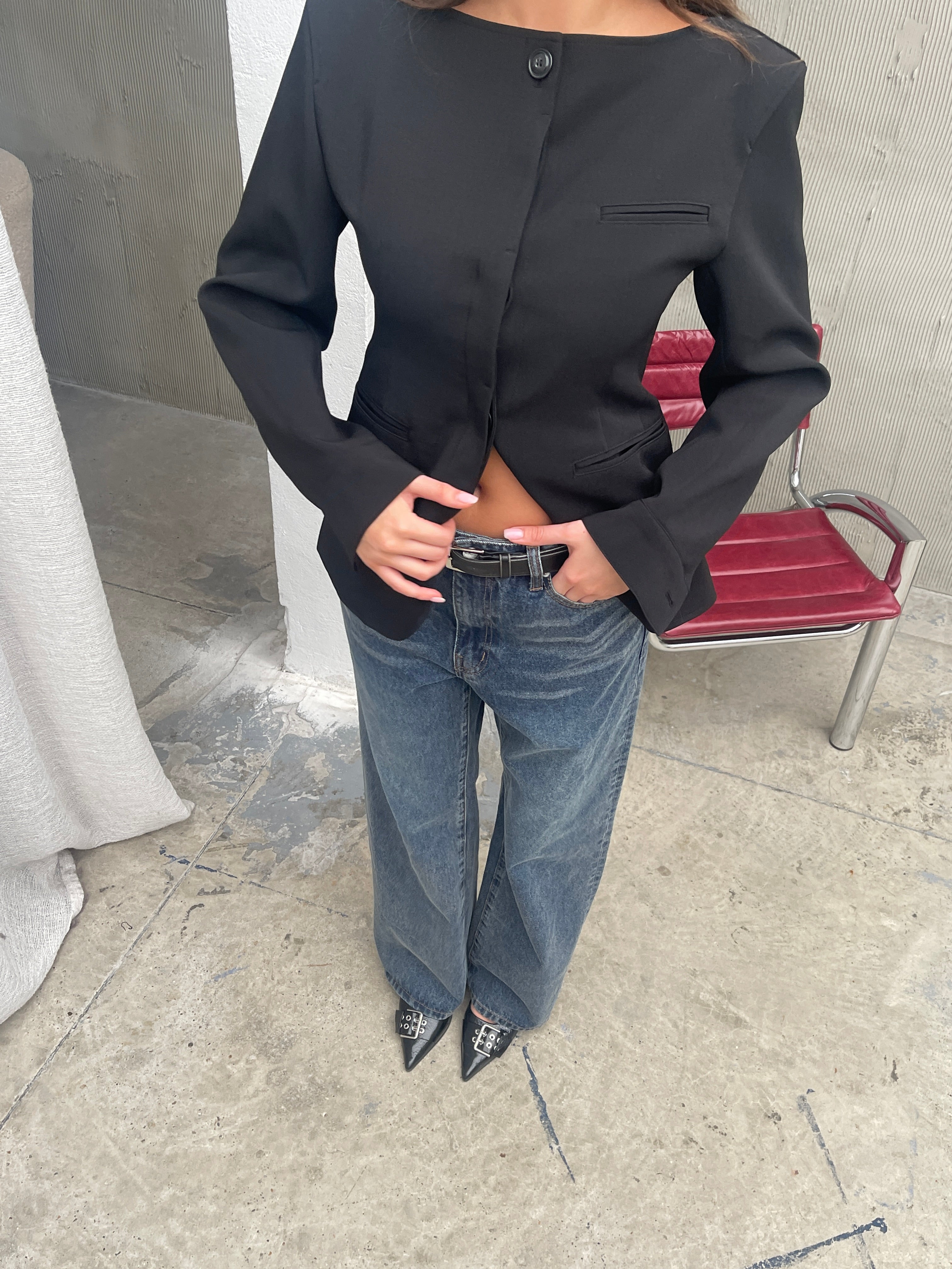 Billie Dad Jeans Dark Blue