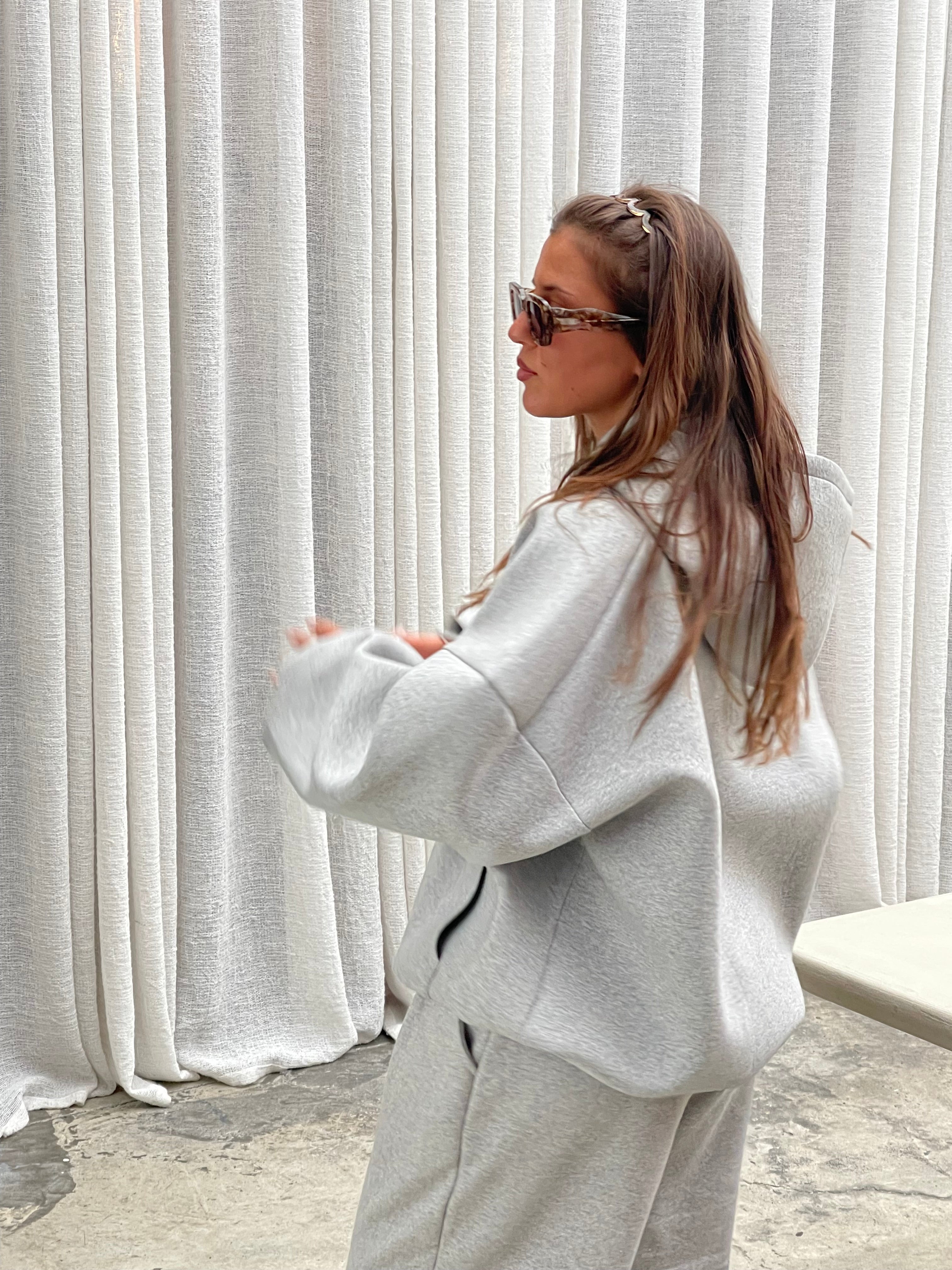 Oversized Hooded Vest Grey