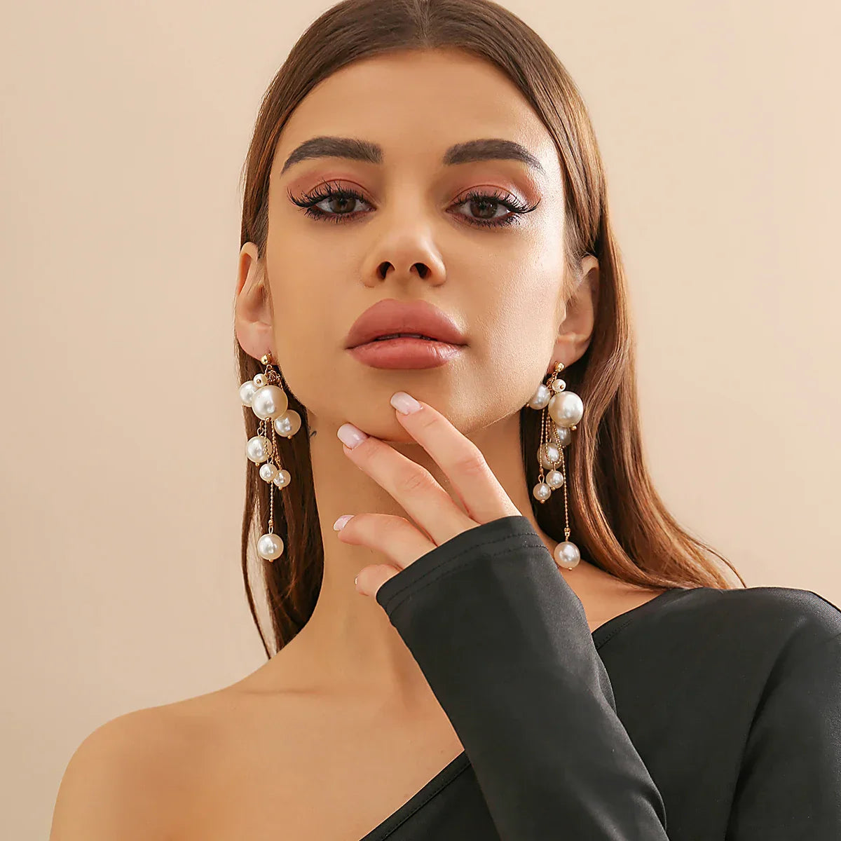 Pearl Tassel Drop Earrings