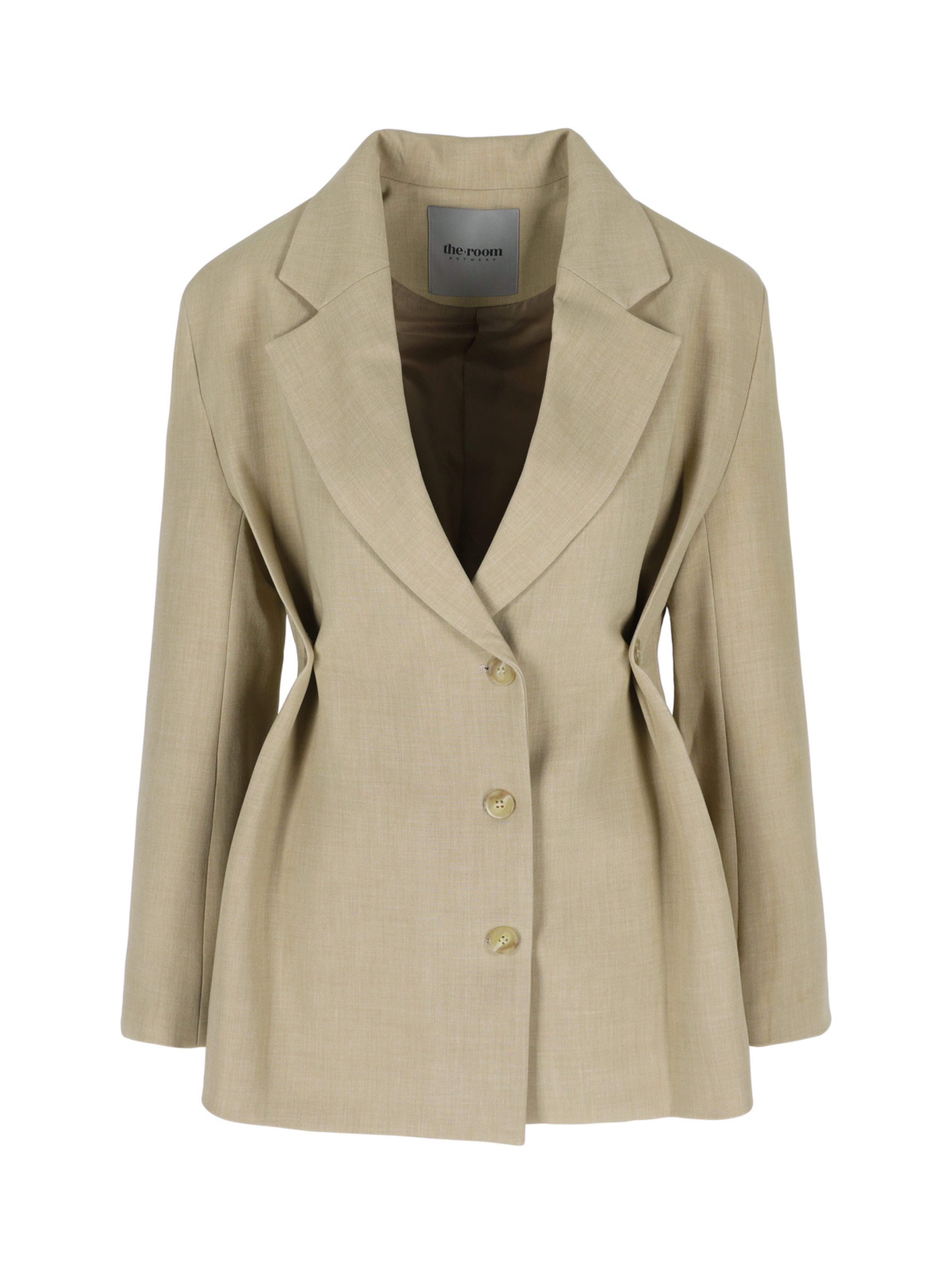 Cinched Waist Blazer Sand