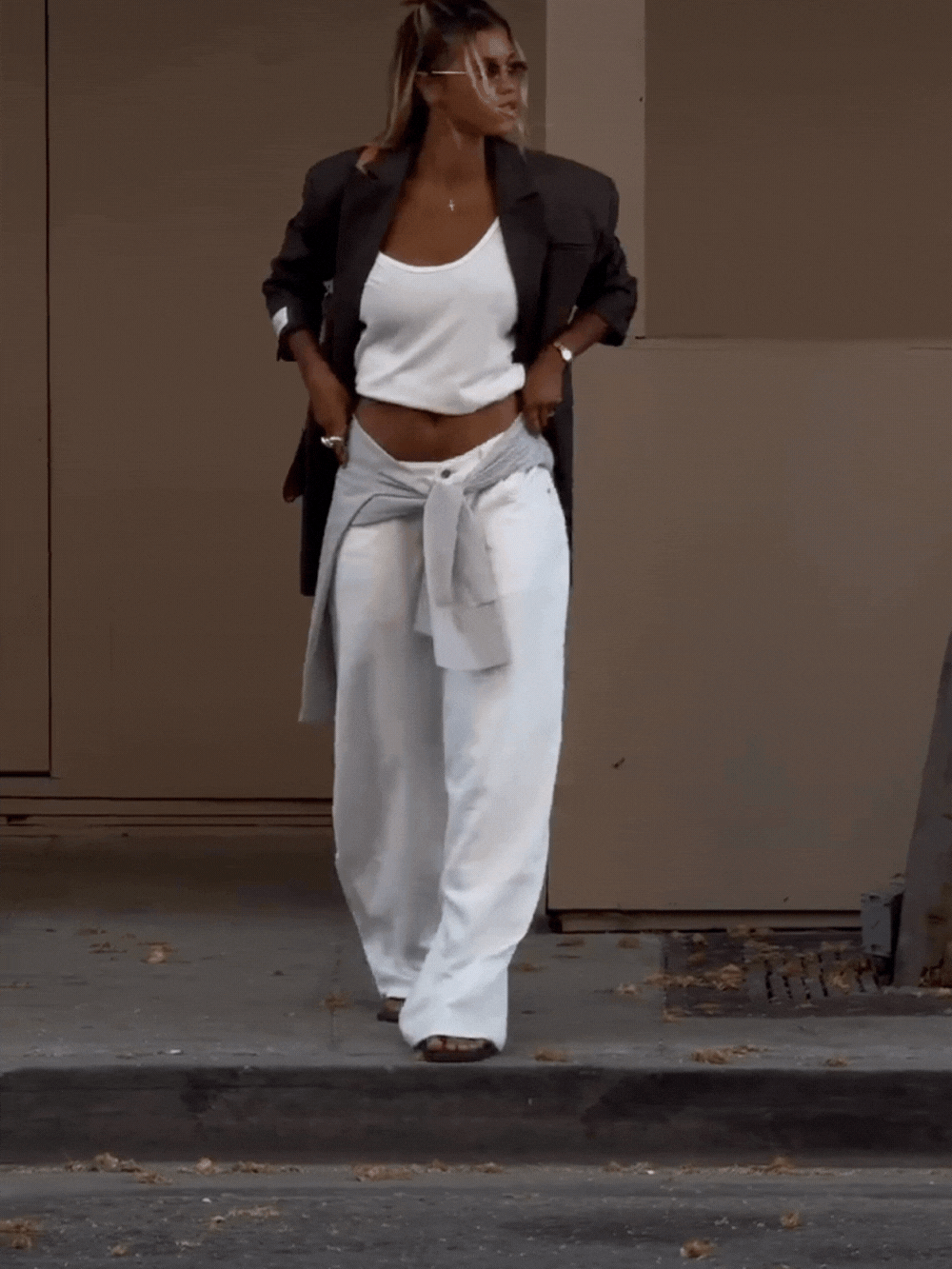 Baggy Wide Leg Pants White