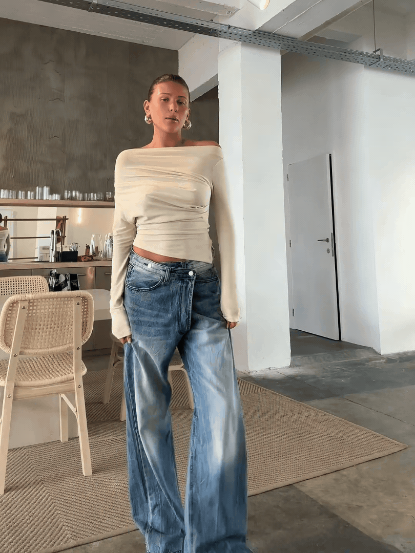 Criss Cross Jeans Washed Blue