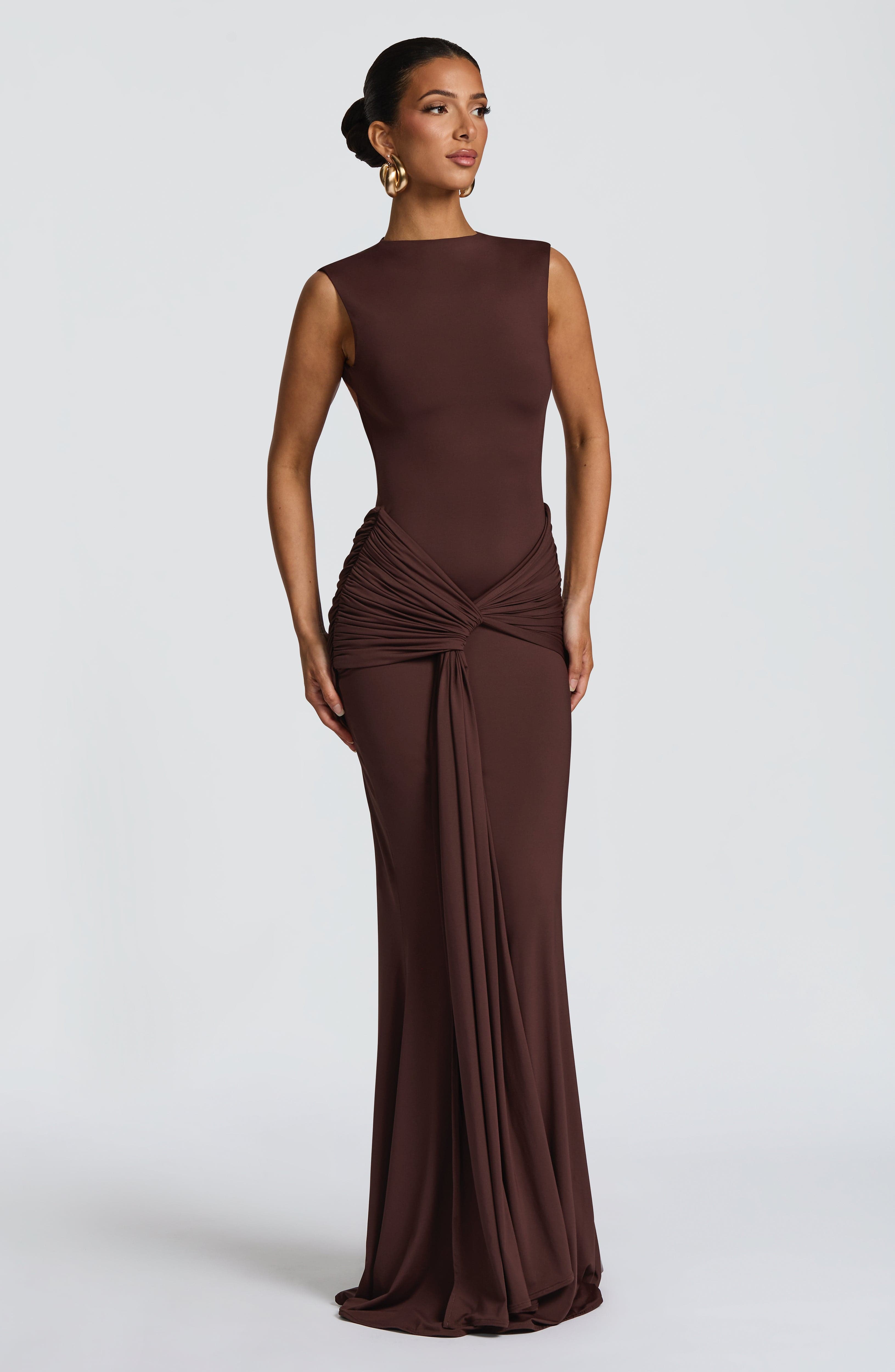 Lorenza Maxi Dress - Plum Brown