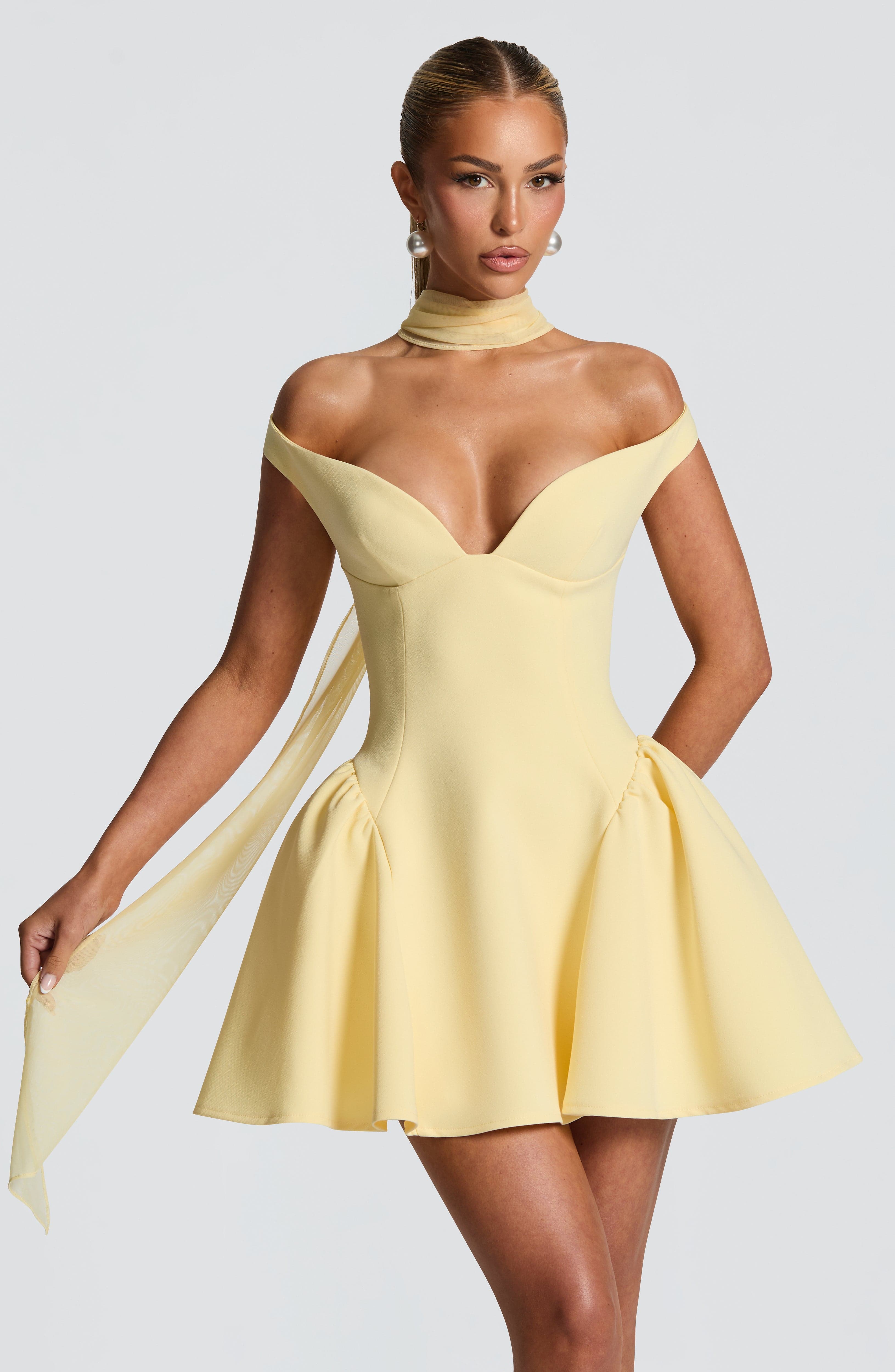 Marla Mini Dress - Lemon