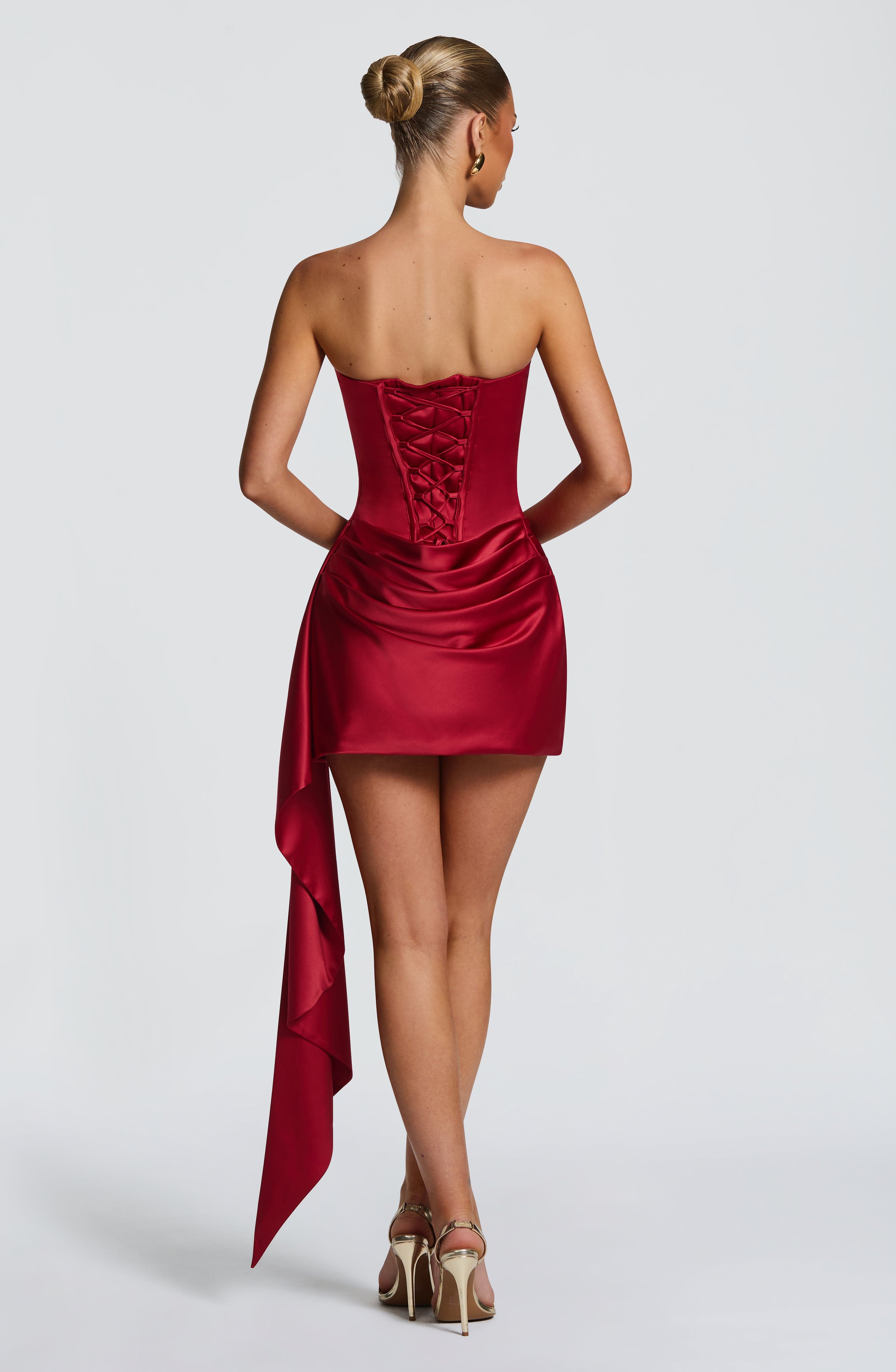 Mona Mini Dress - Deep Red