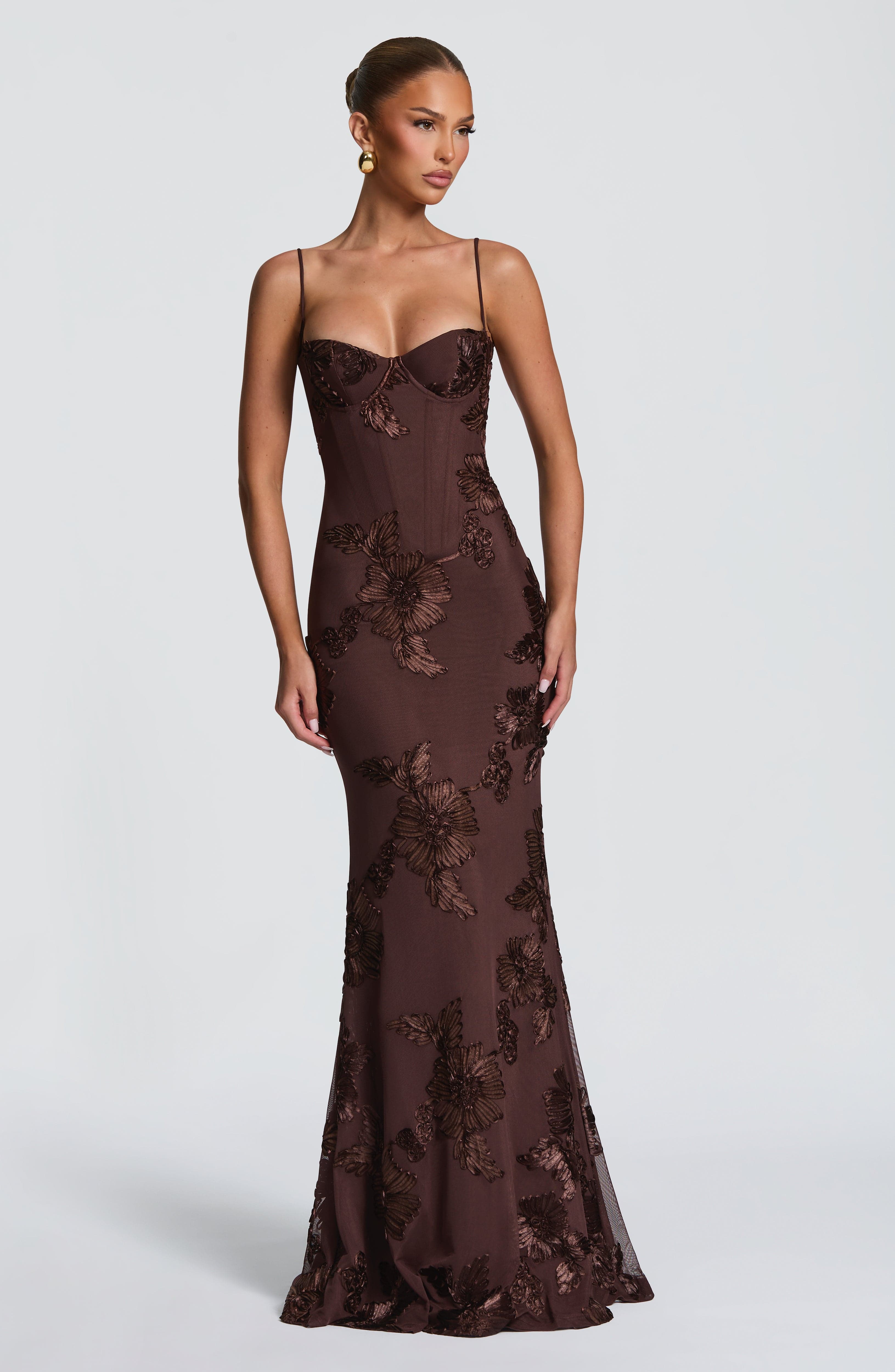 Nefertiti Maxi Dress - Plum Brown