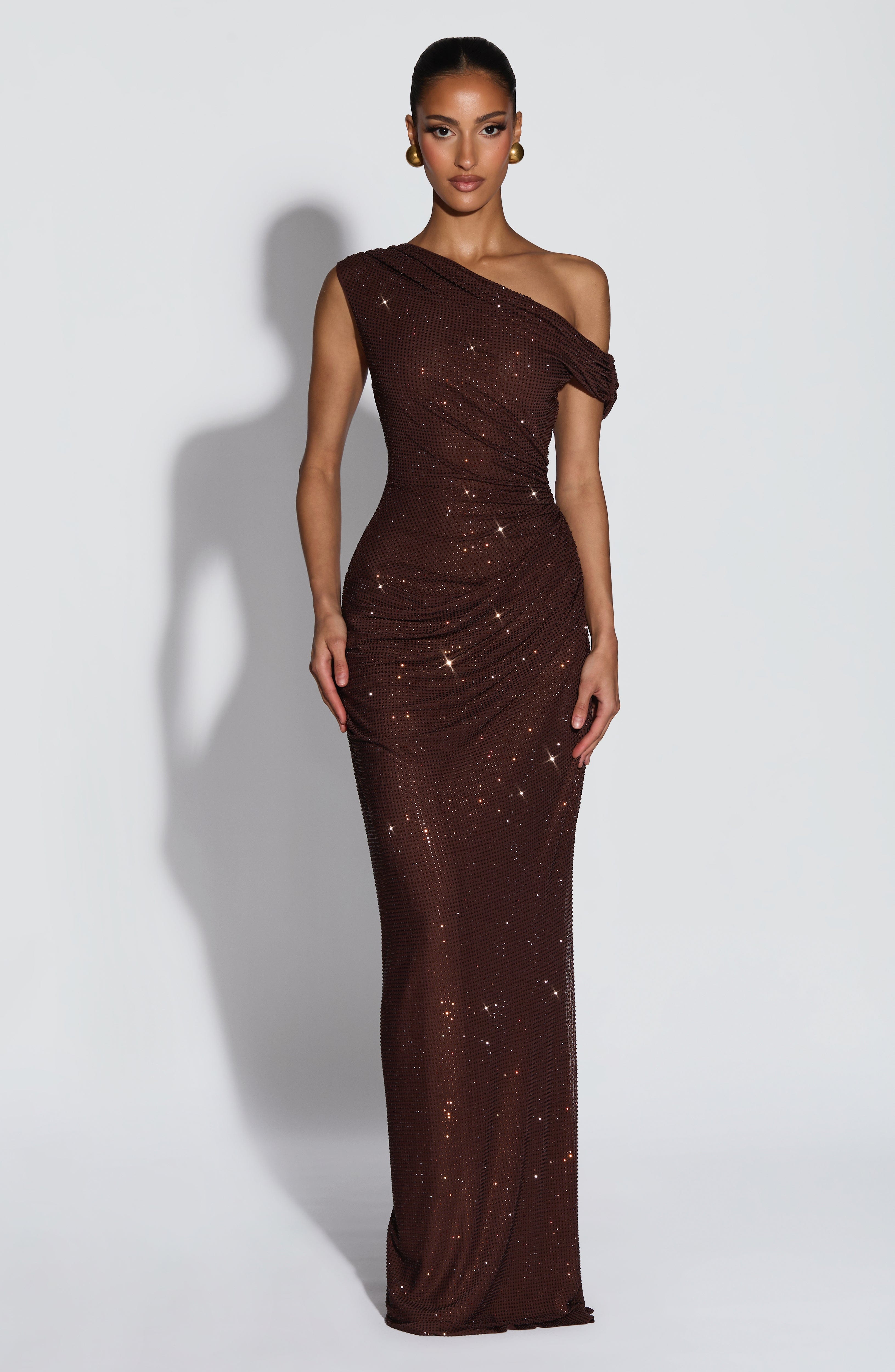 Ottilie Maxi Dress - Plum Brown