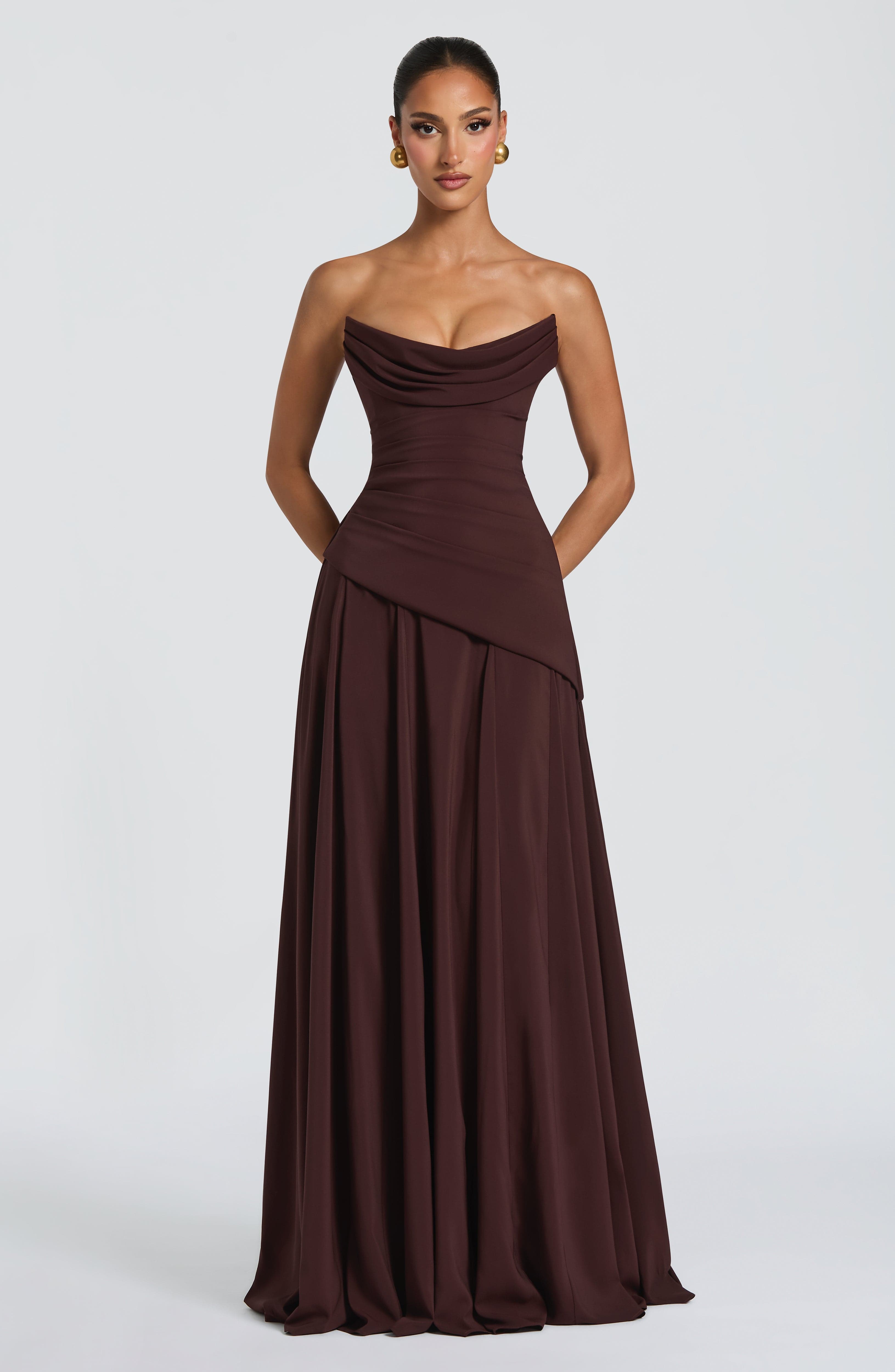 Patricia Maxi Dress - Plum Brown