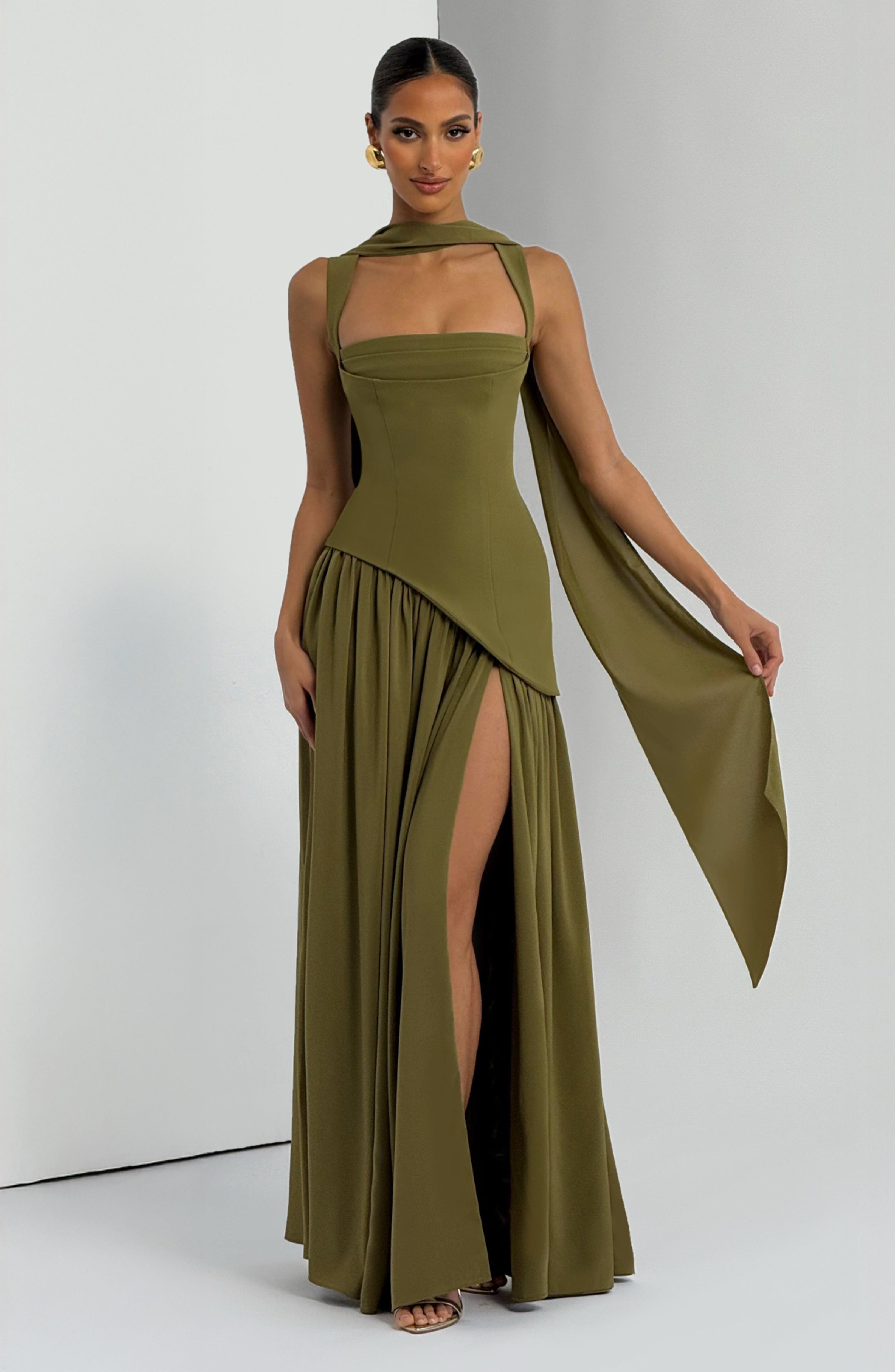 Tullulah Maxi Dress - Deep Olive