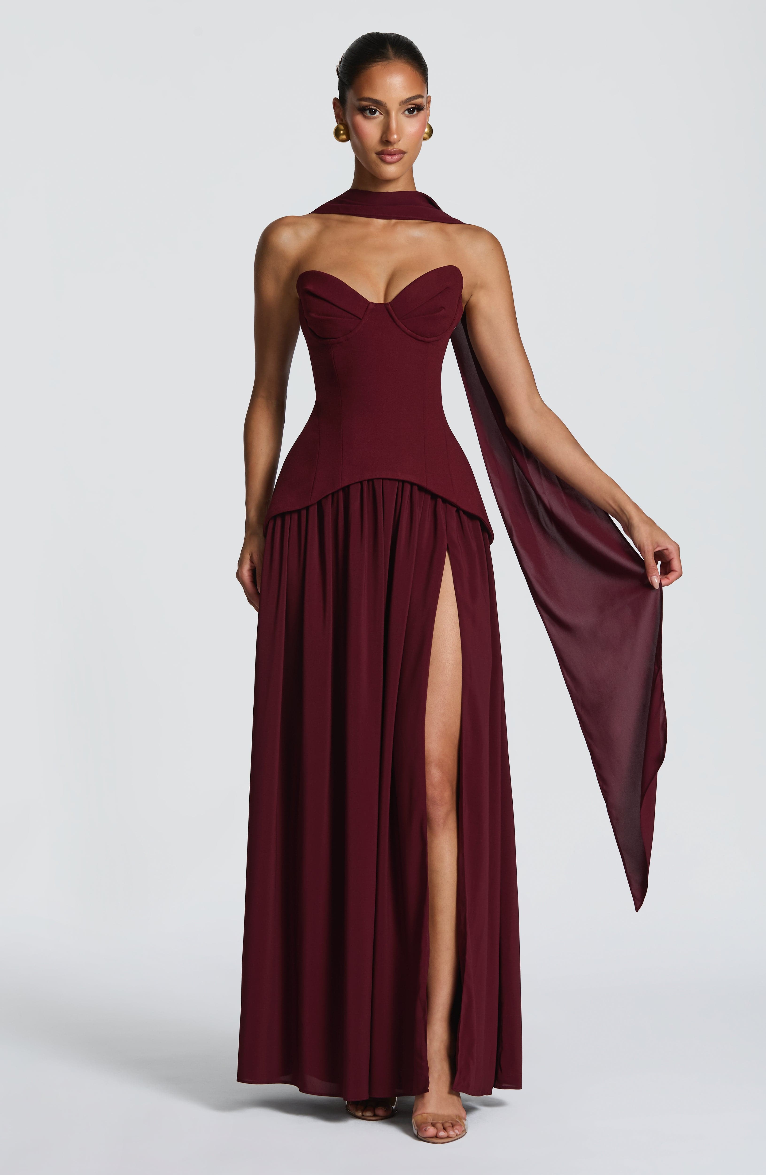 Vietta Maxi Dress - Cherry Lacquer