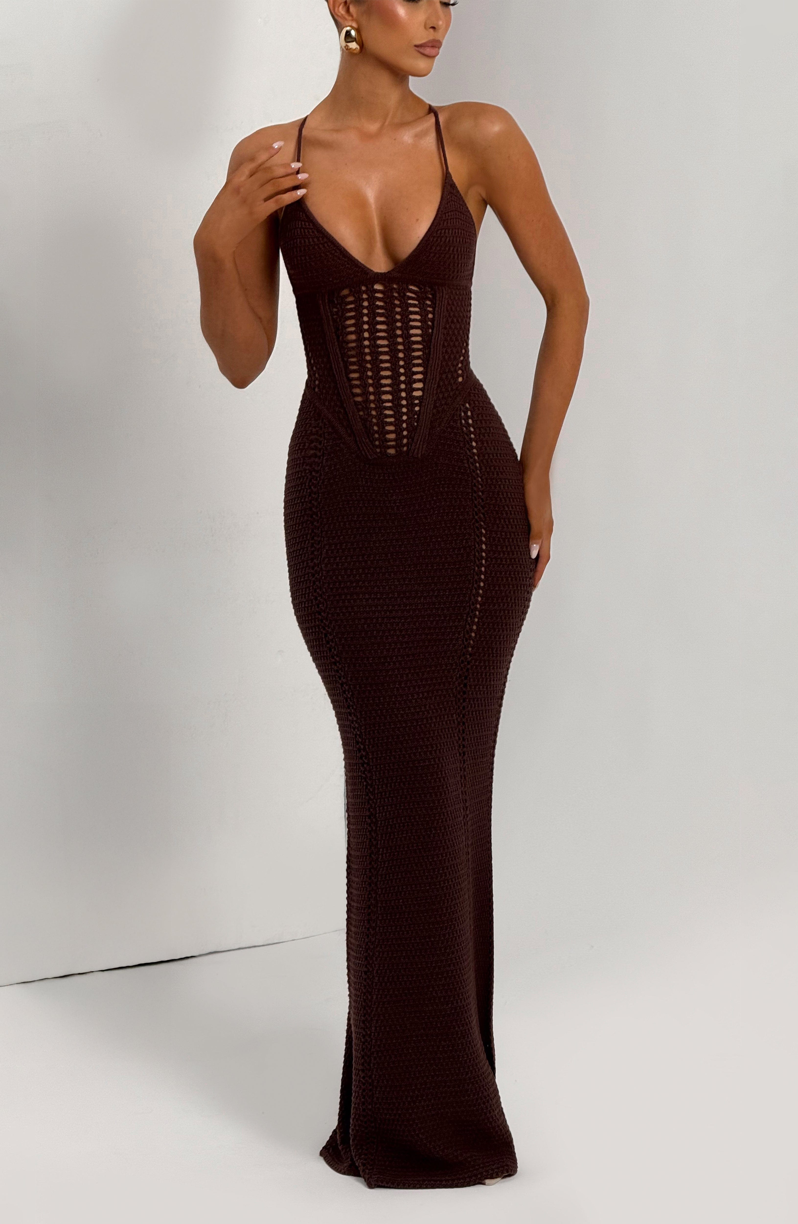 Xanthe Maxi Dress - Plum Brown