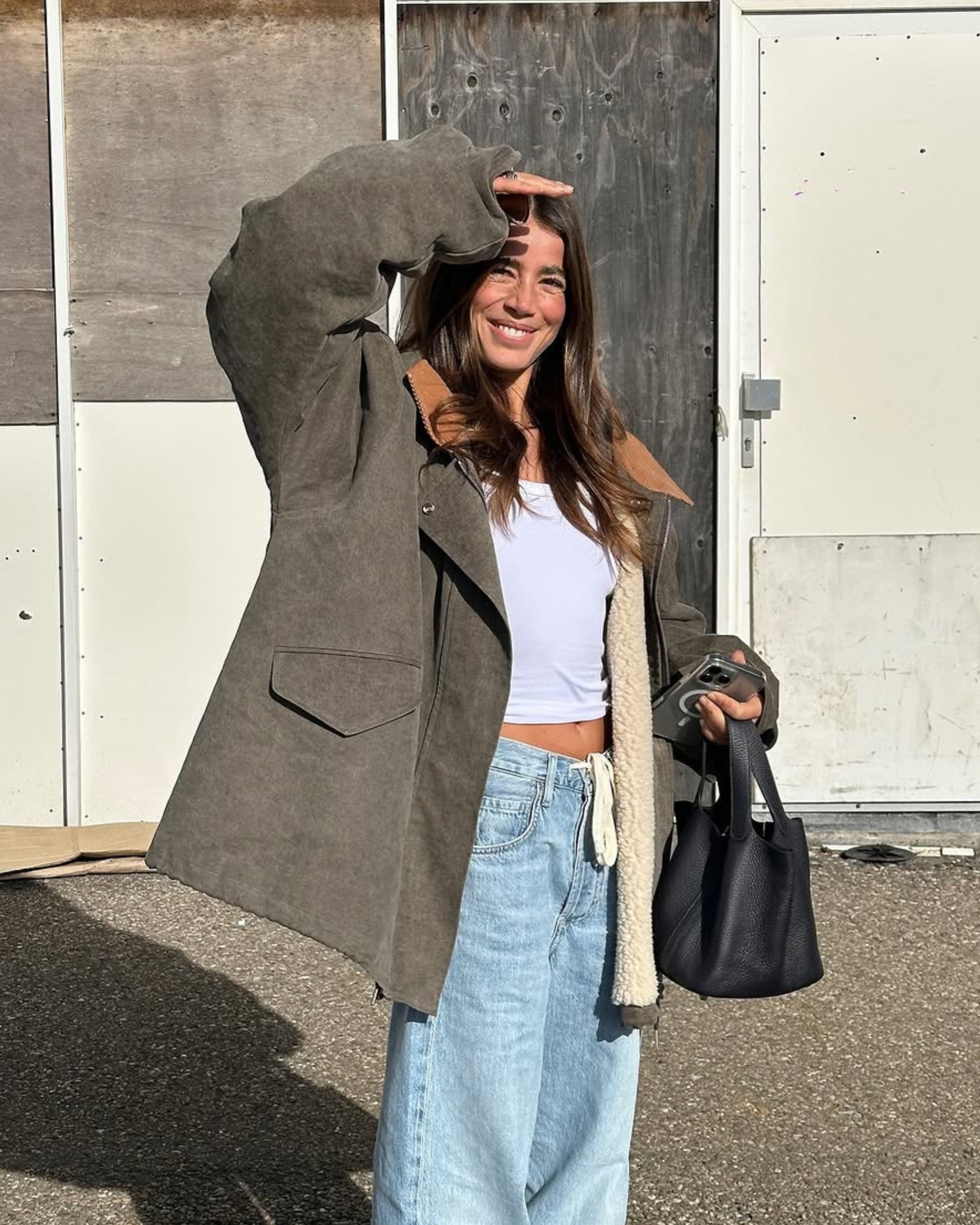 Contrast Collar Oversized Workwear Jacket