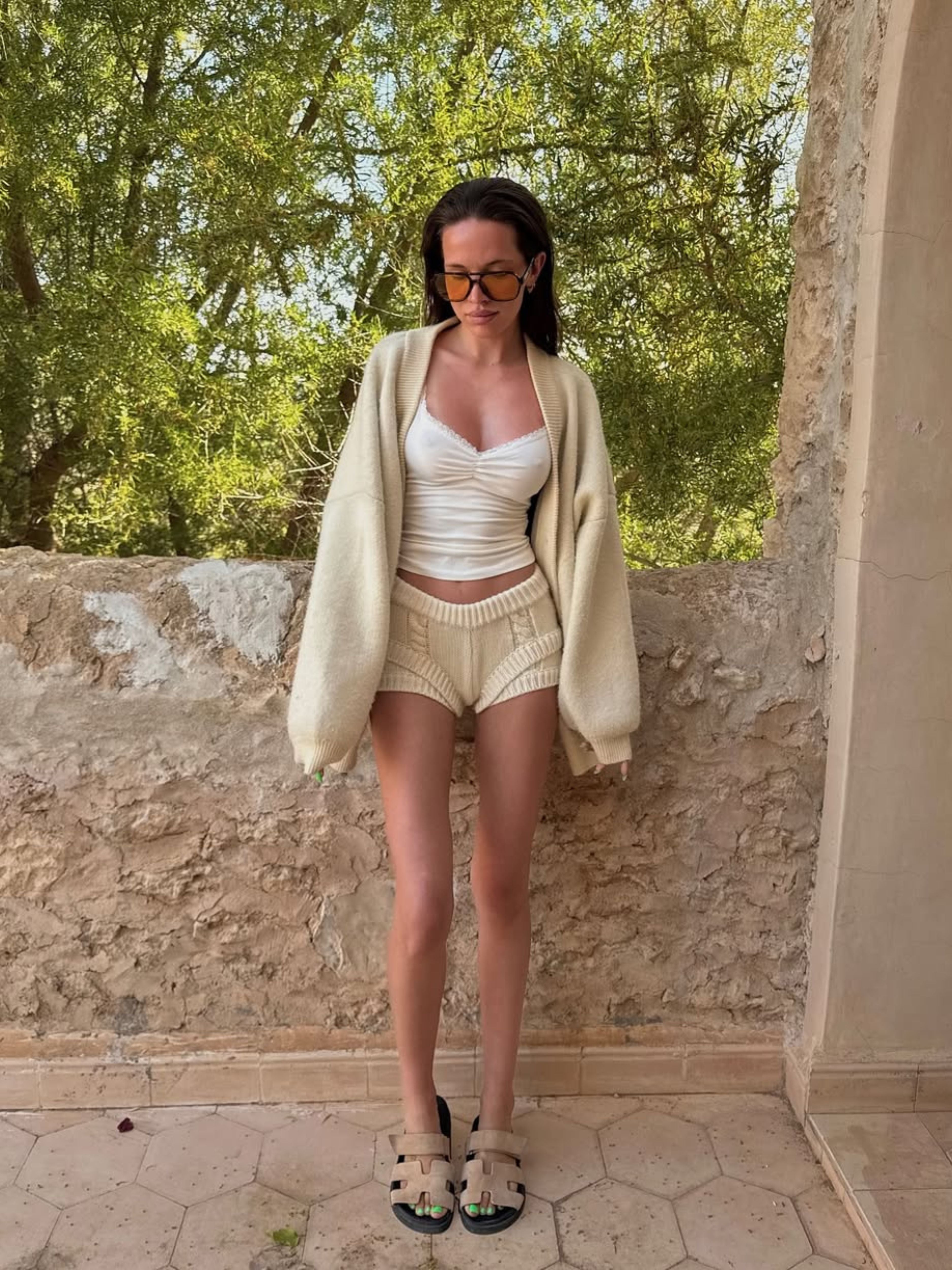 Gestrickte, doppellagige Shorts