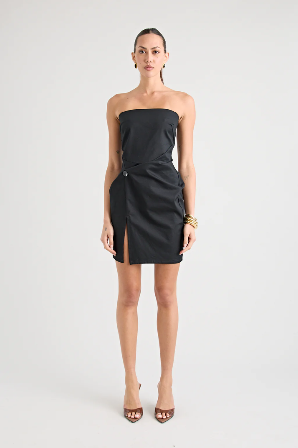 Strapless Twist Dress Black