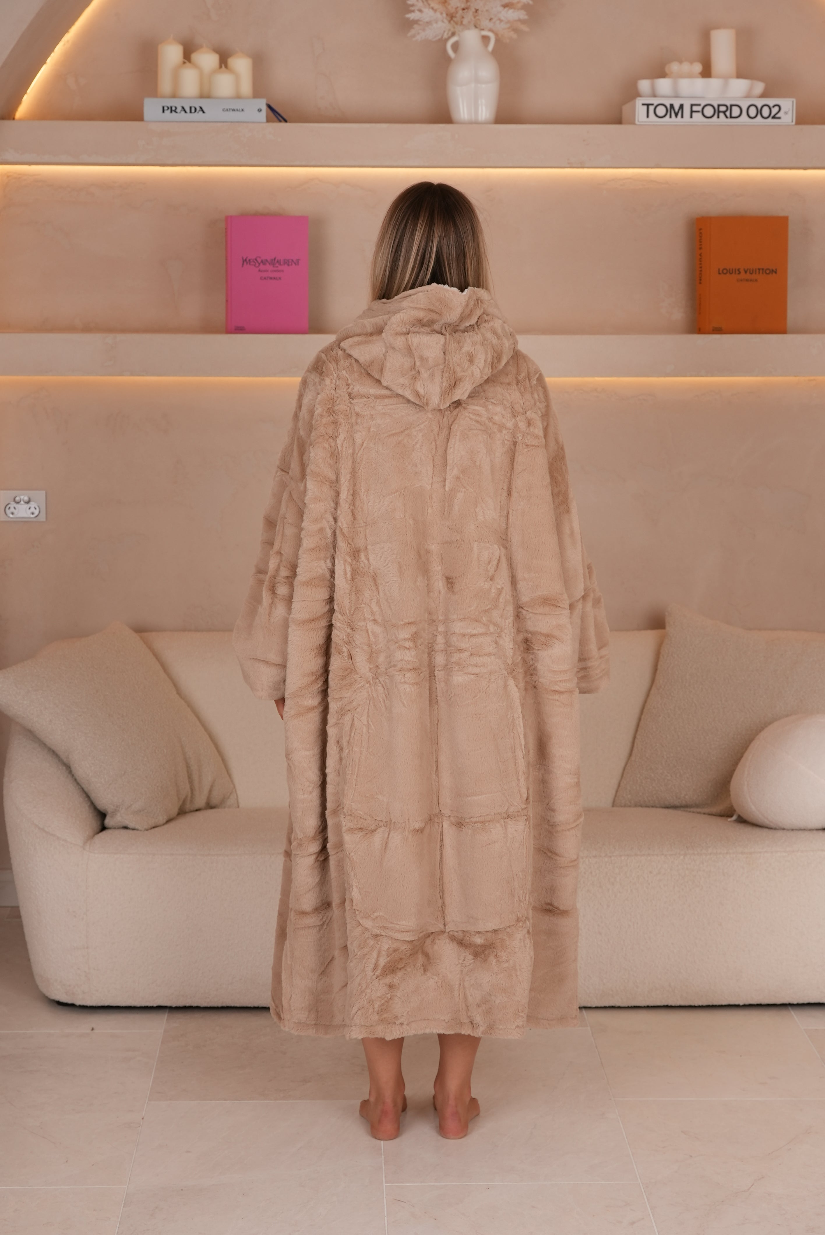 Blanket Hoodie Long Almond