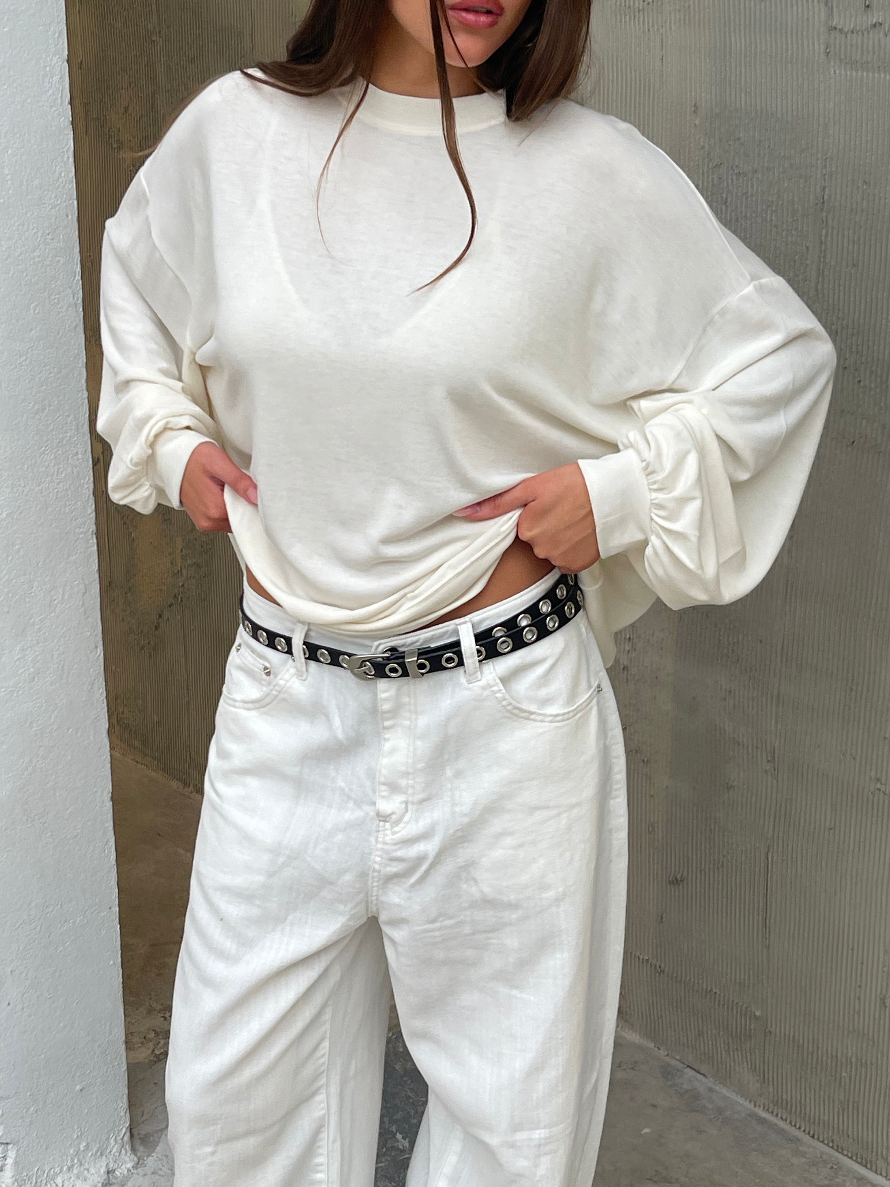 Basic Long Sleeve Tee Ivory