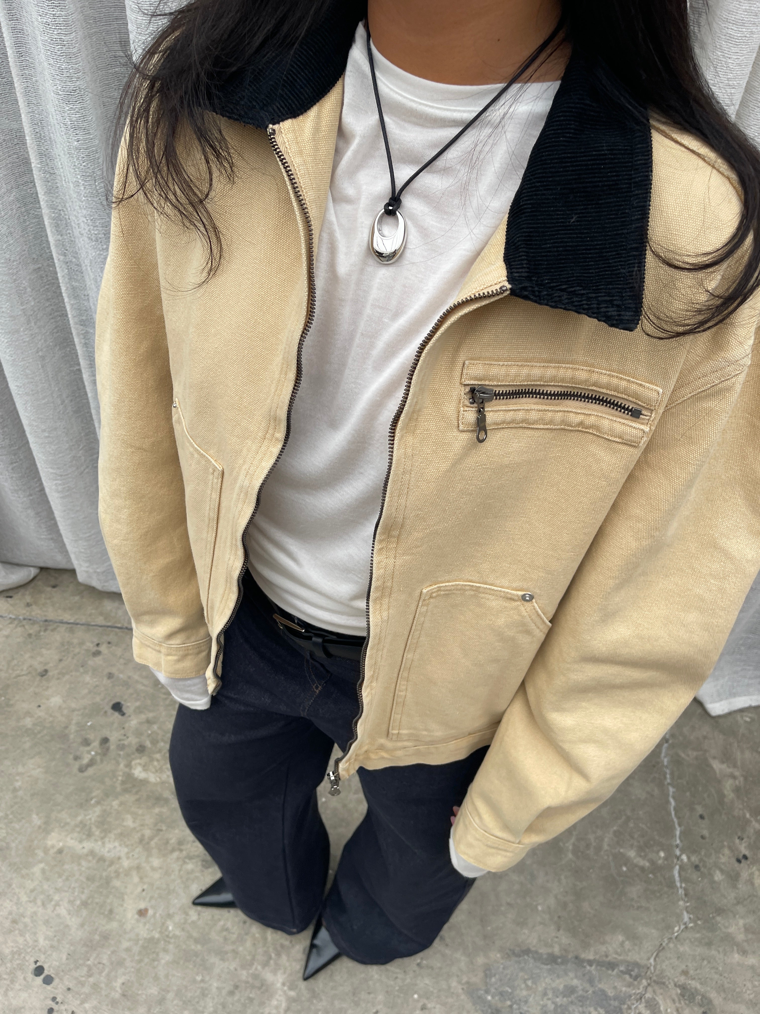 Canvas-Arbeitsjacke Sand