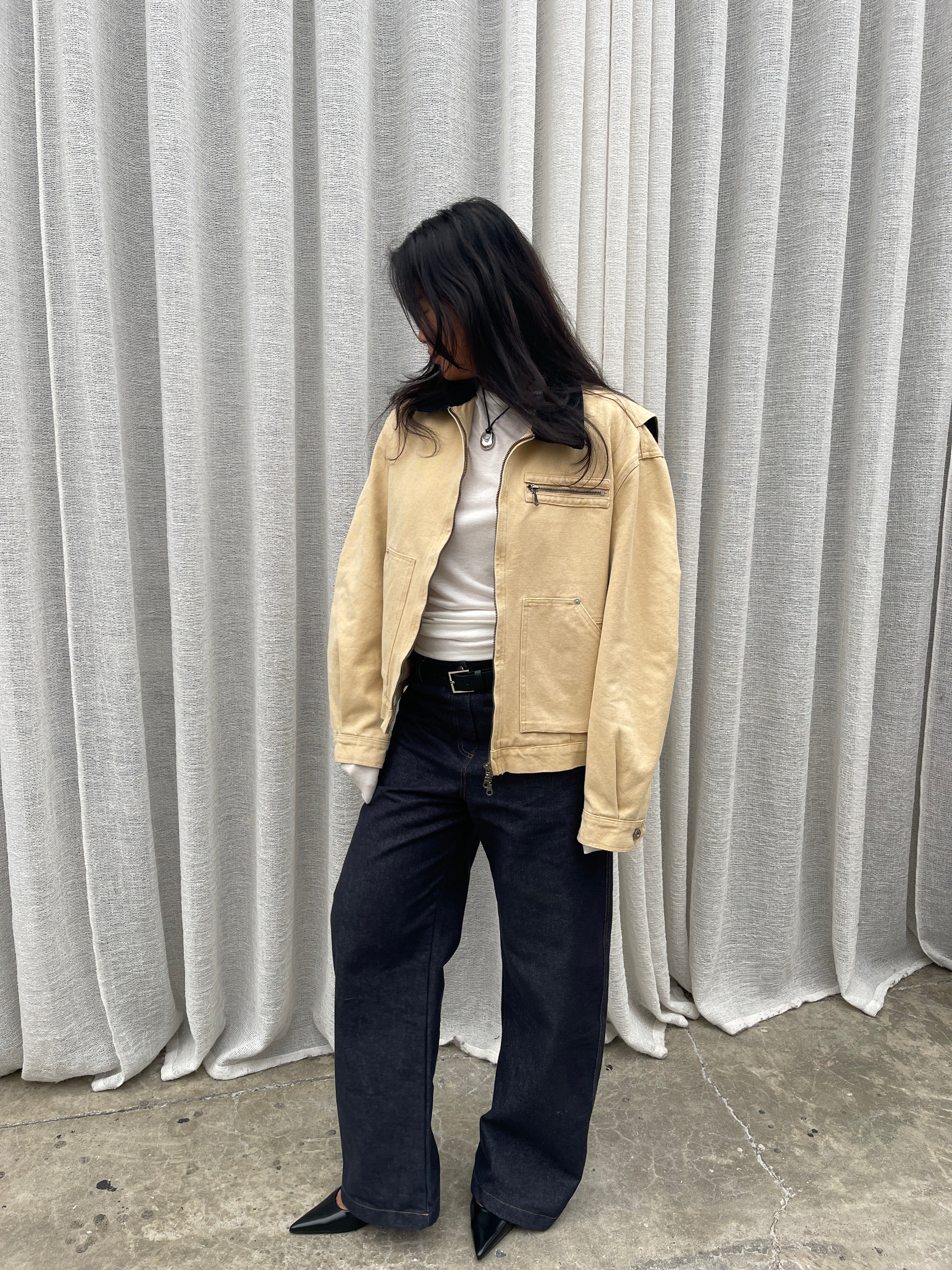 Canvas-Arbeitsjacke Sand