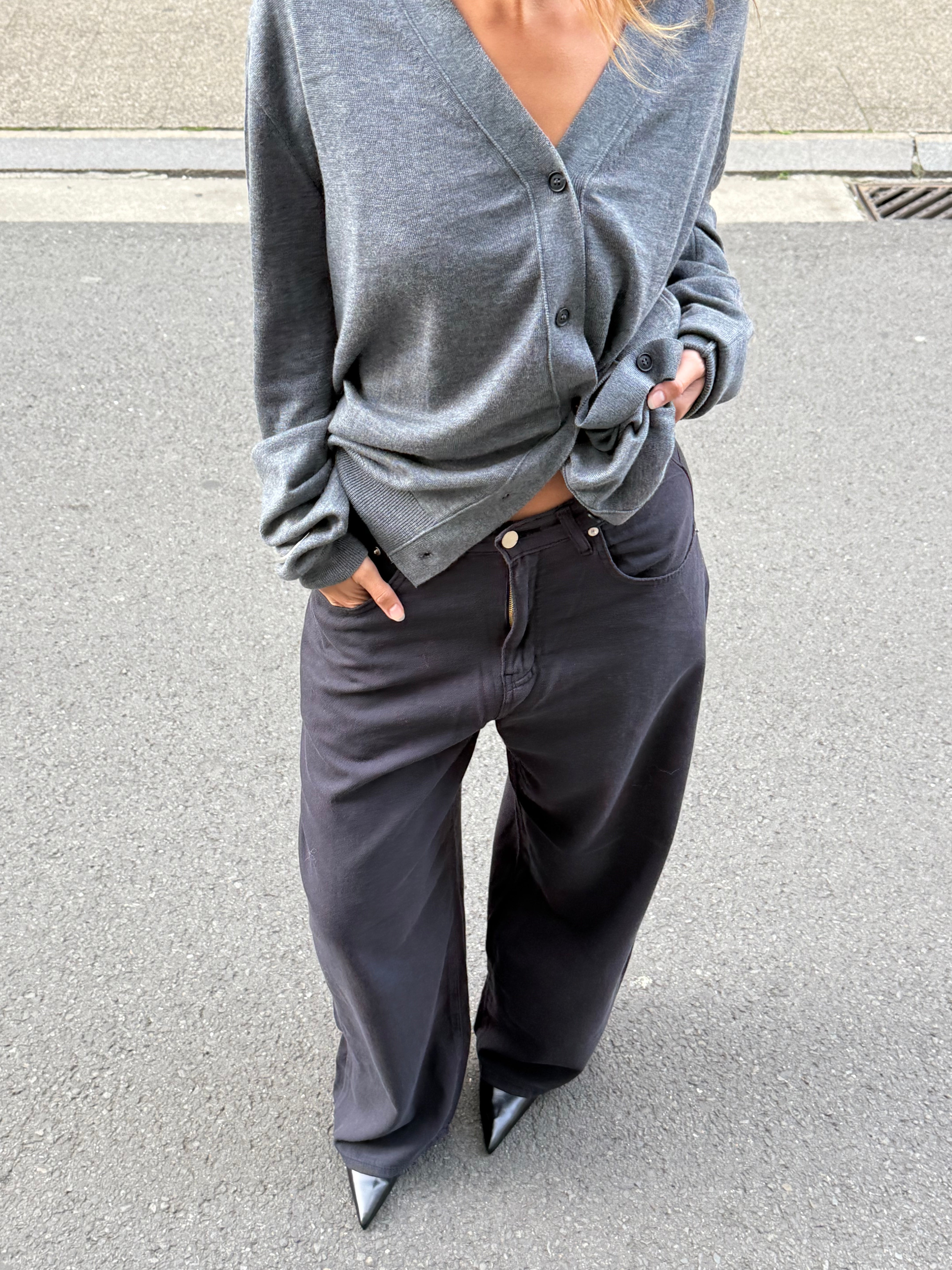 Baggy Wide Leg Pants Navy