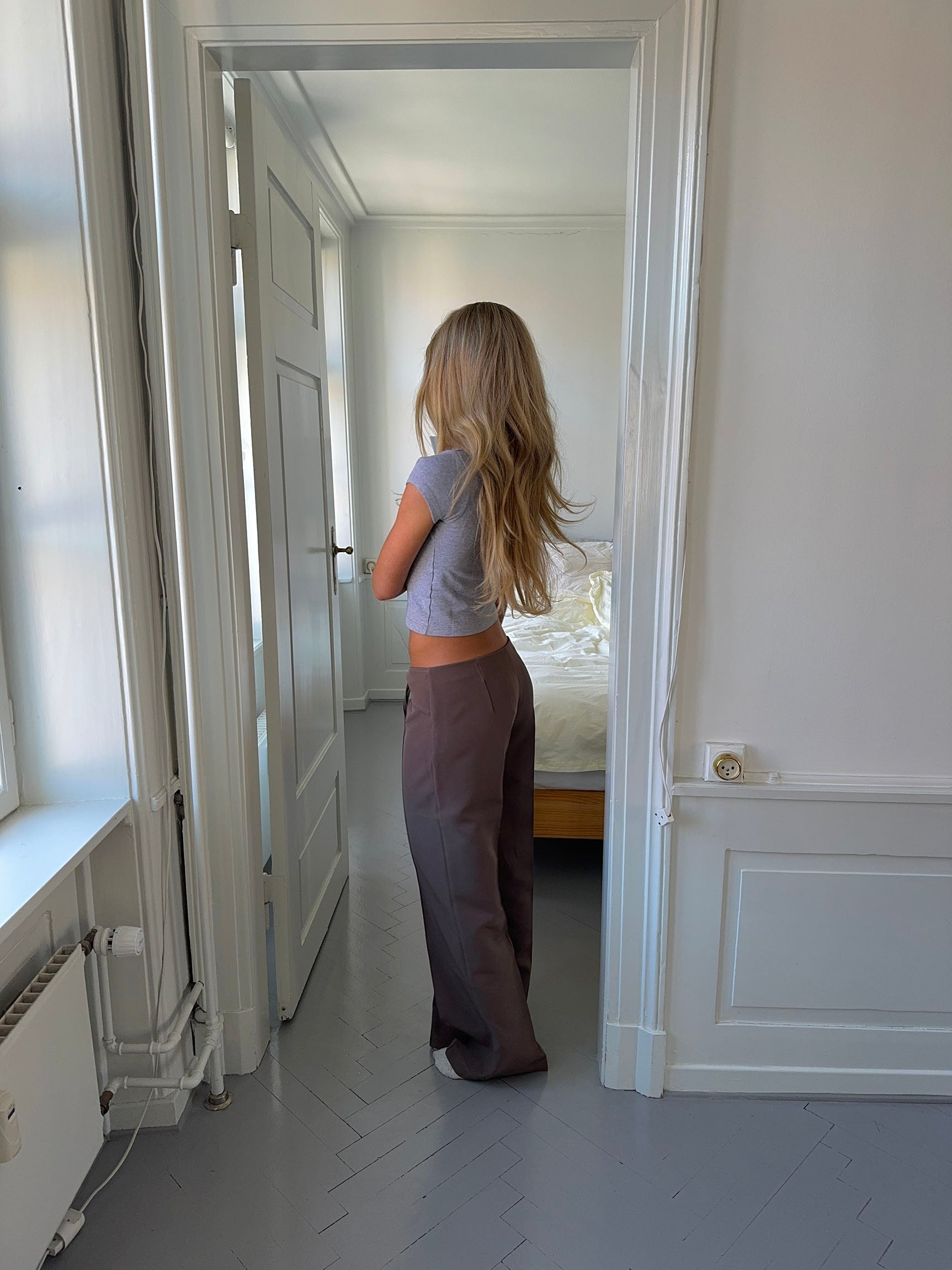 Nula suit pants with tie belt - Taupe