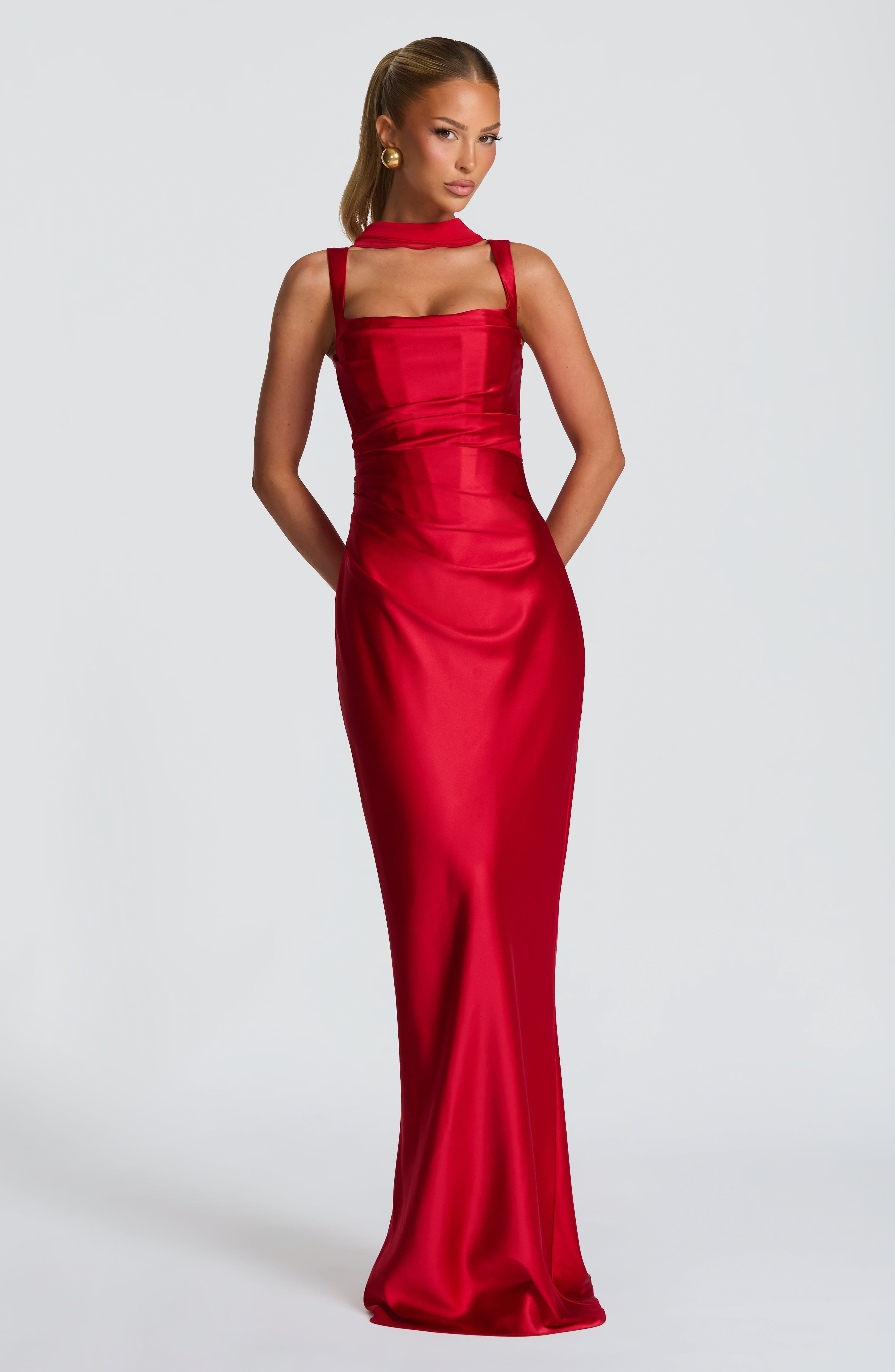 Calanthe Maxi Dress - Red