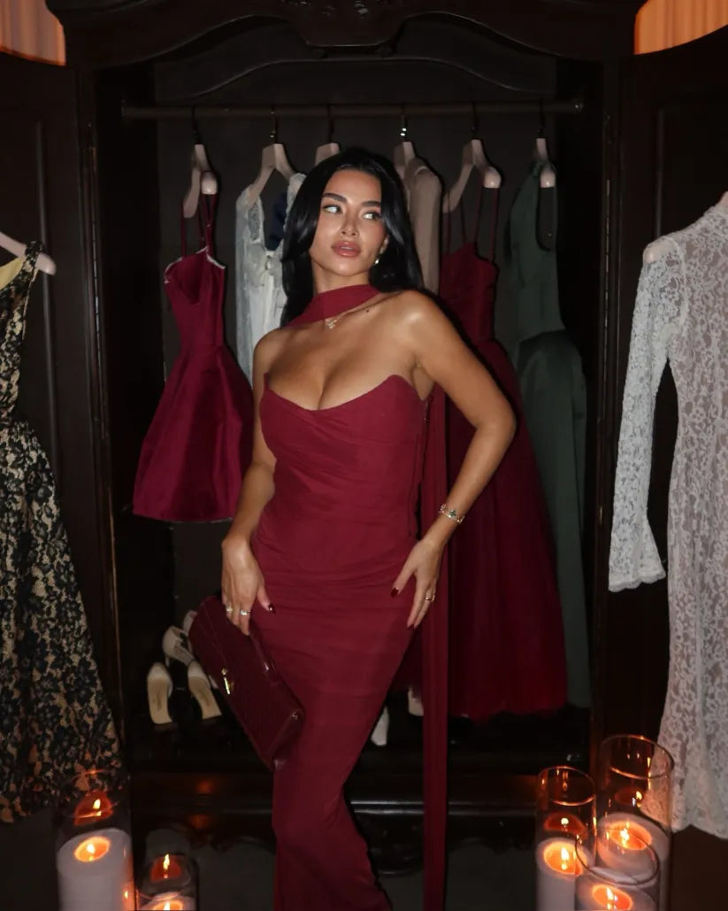 Aniyah | Strapless Bodycon Maxi Dress