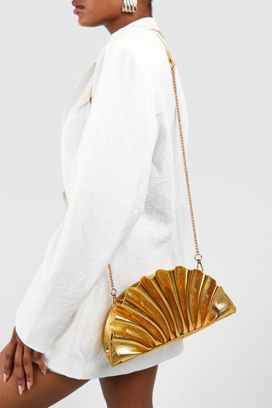 Metallic Ruffle Bag