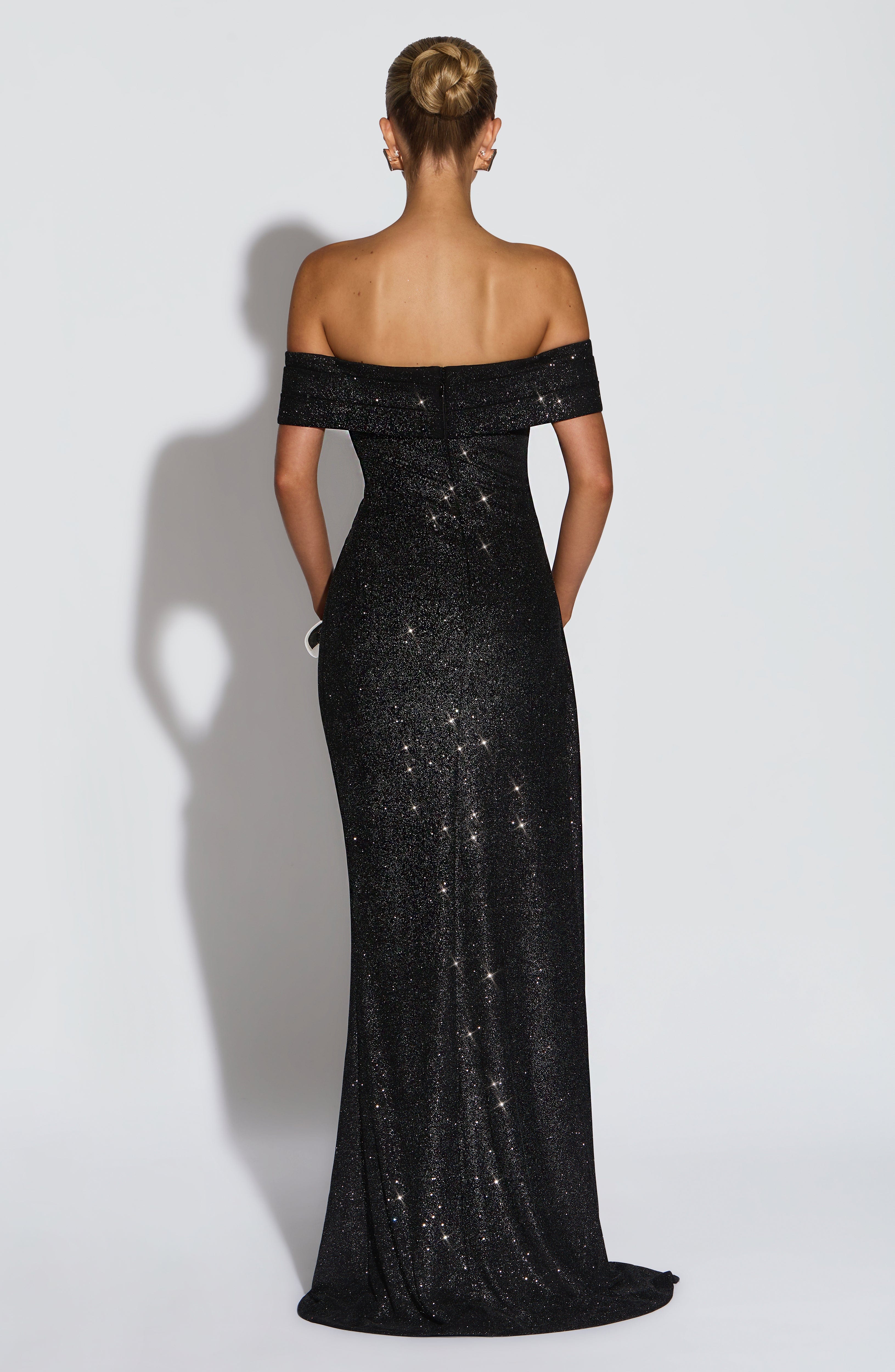 Joyce Maxi Dress - Black Sparkle