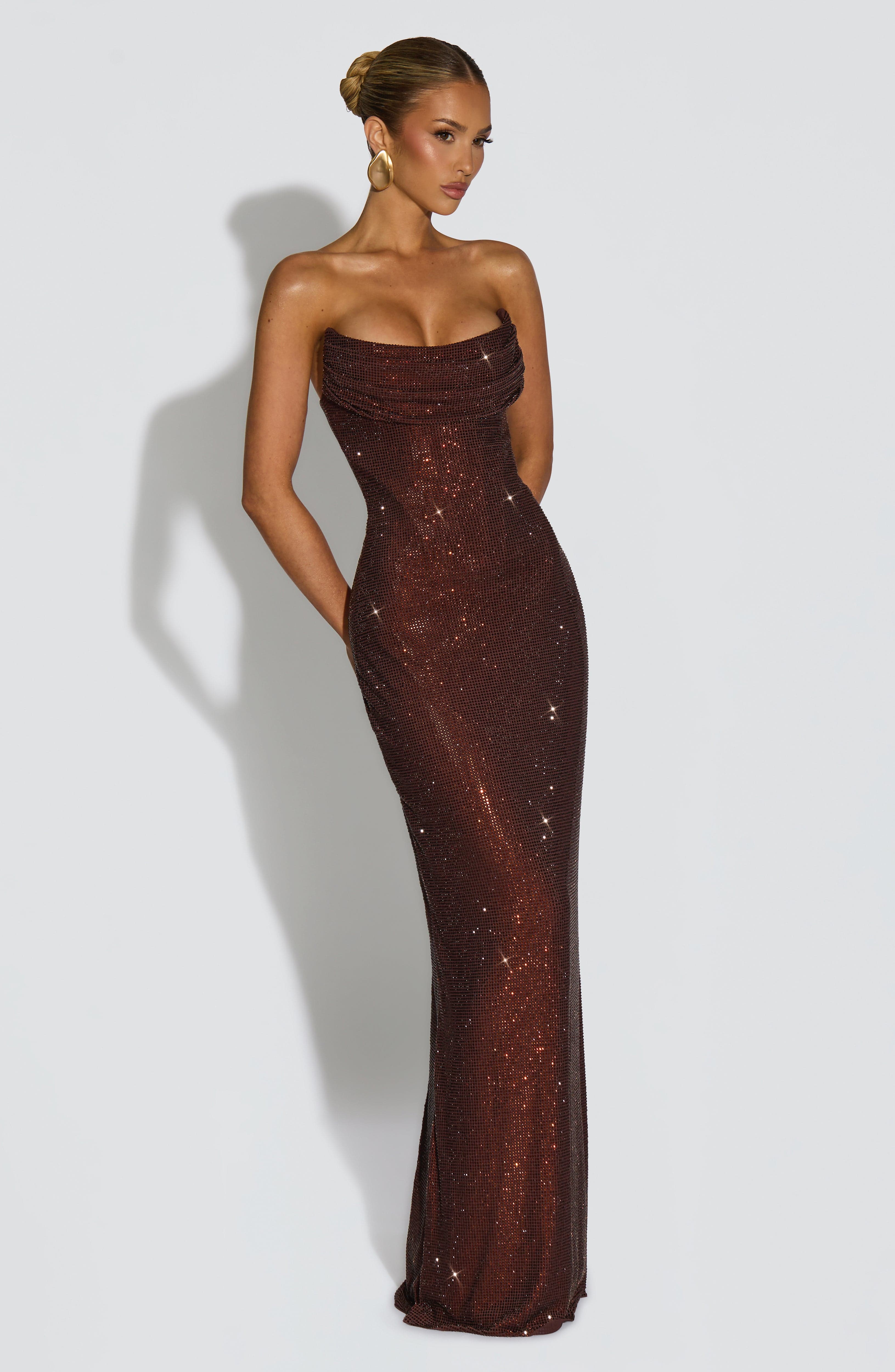 Mirabella Maxi Dress - Plum Brown