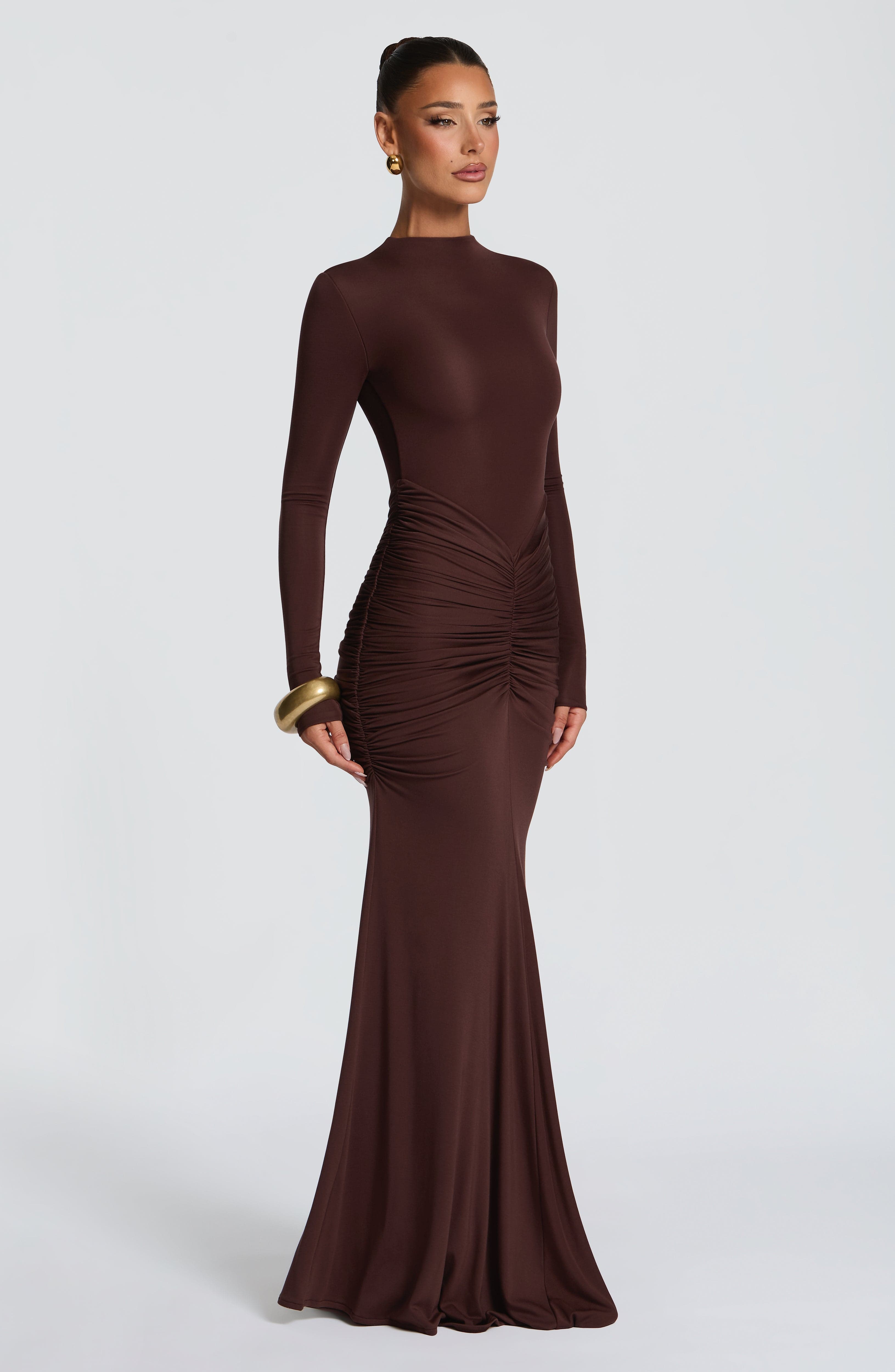 Oriane Maxi Dress - Plum Brown