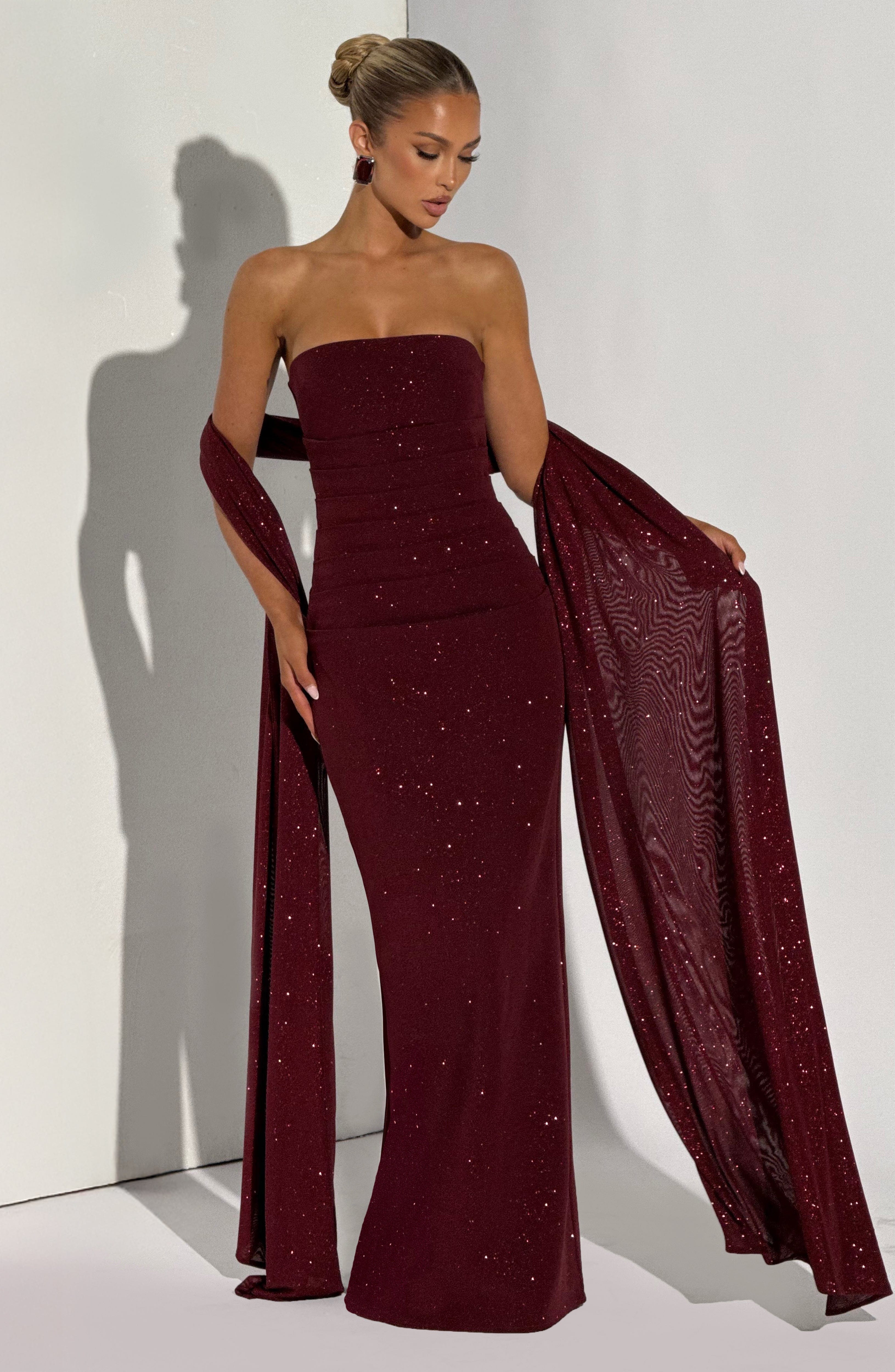 Pandra Maxi Dress - Wine Sparkle