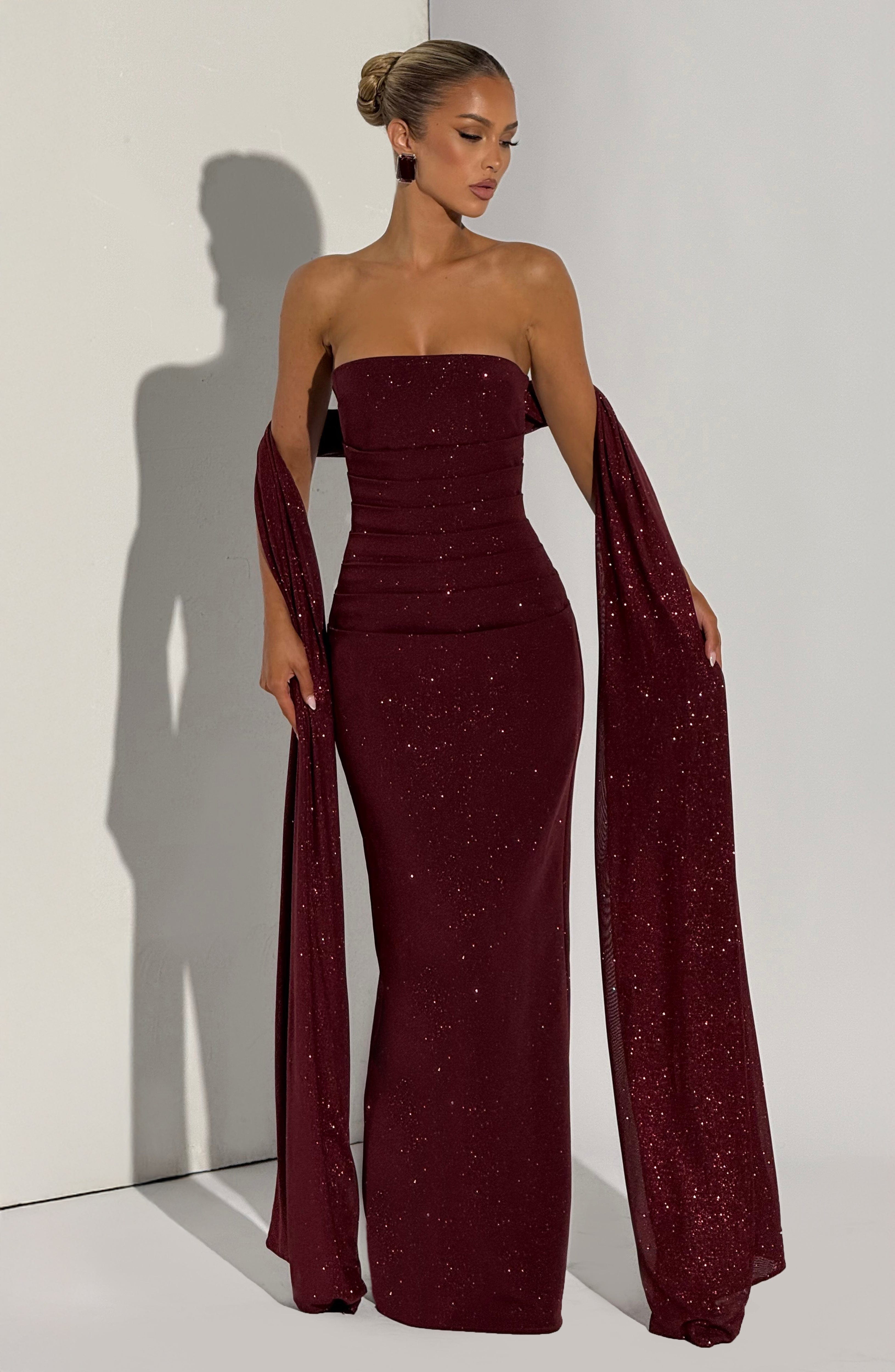 Pandra Maxi Dress - Wine Sparkle