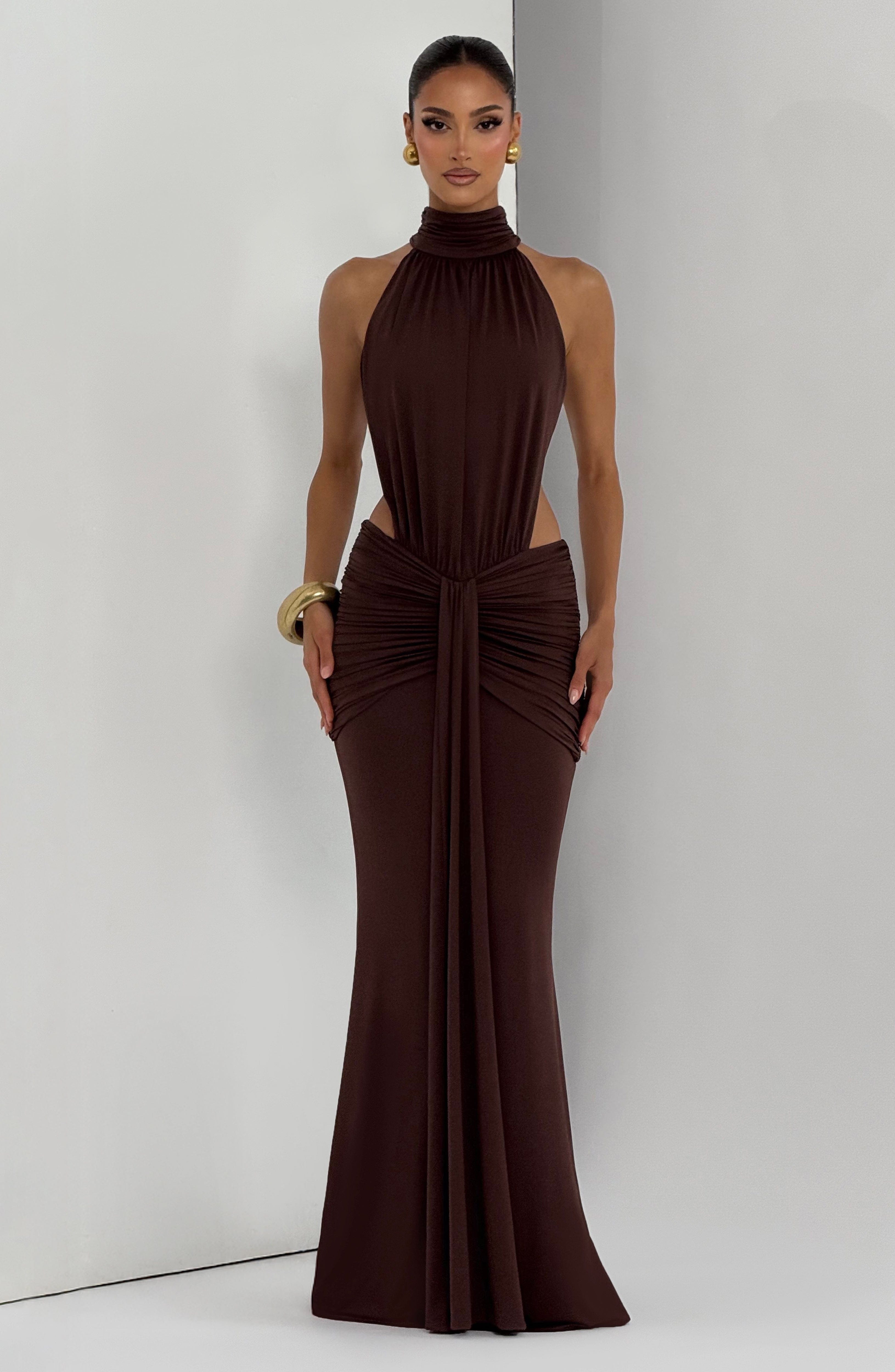 Thekla Maxi Dress - Plum Brown