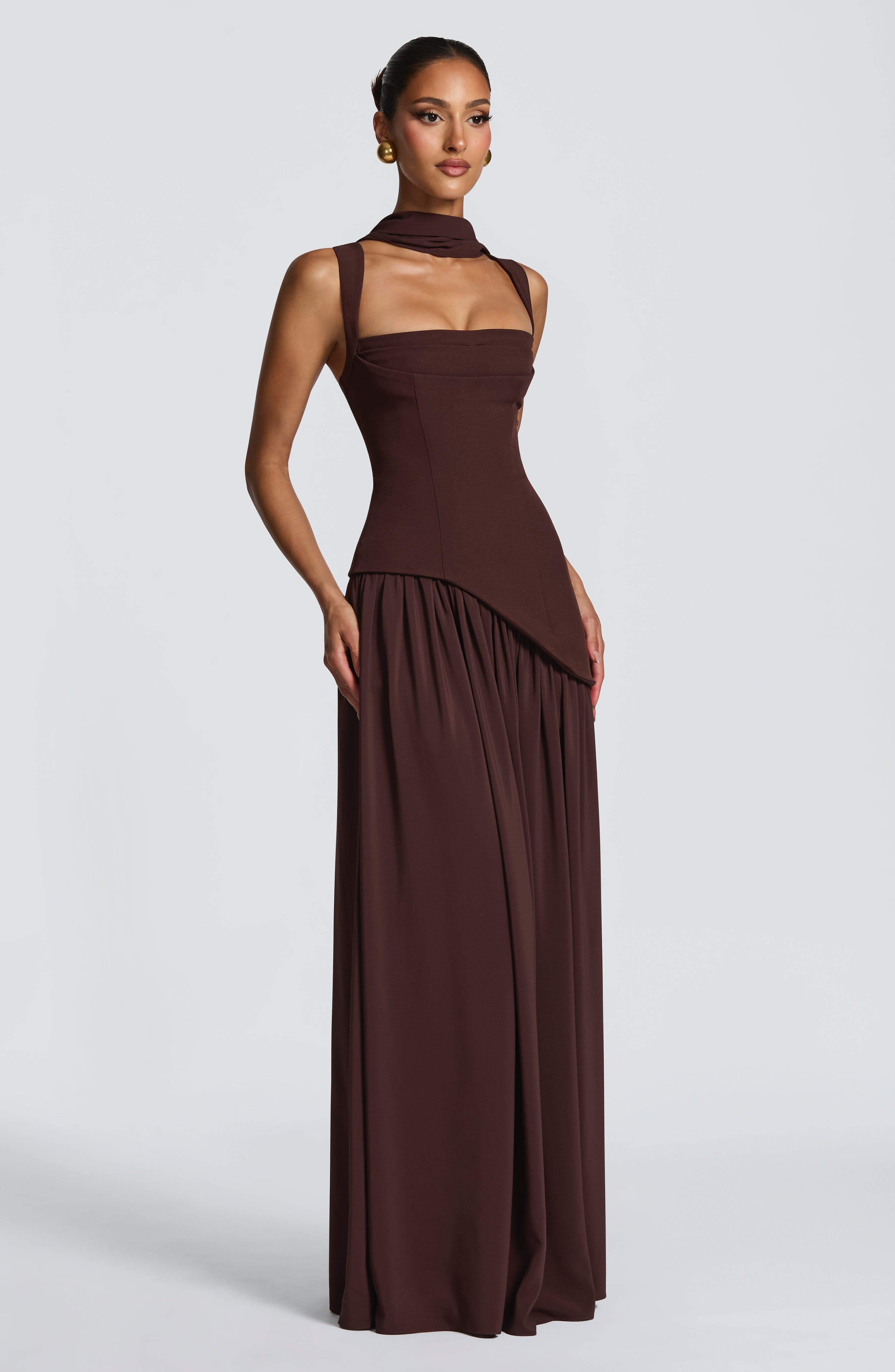 Tullulah Maxi Dress - Plum Brown